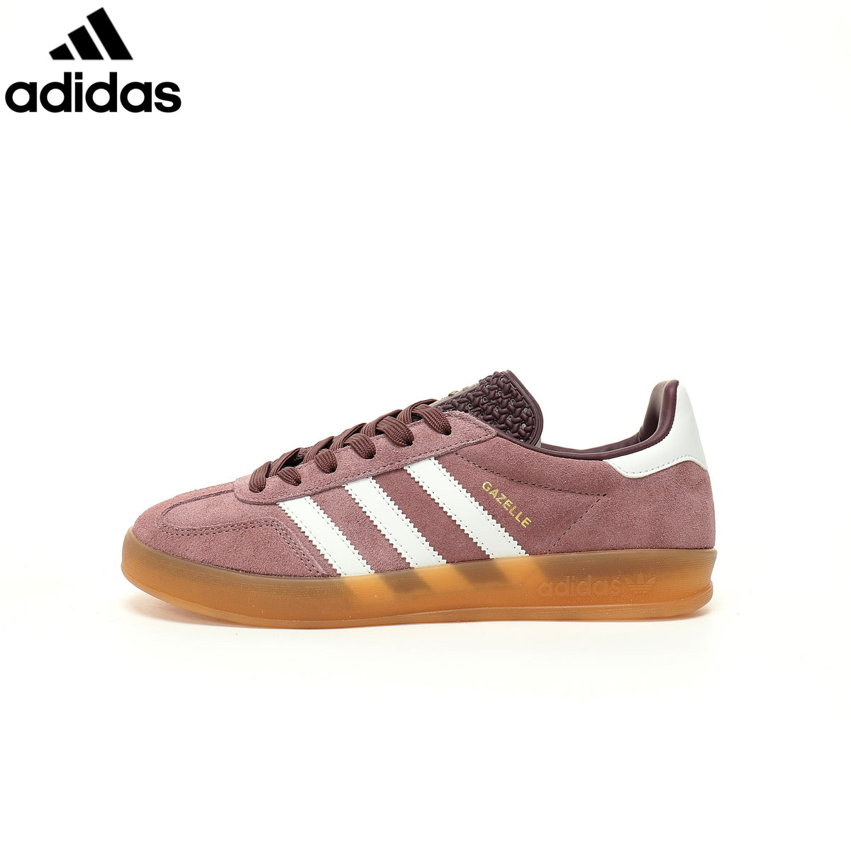 adidas Originals Gazelle Indoor W Shoes "Shadow Fig / Cloud White / Gum"Classic sneakers，Adidas Women's Shoe Sale / Men's Shoe Sale