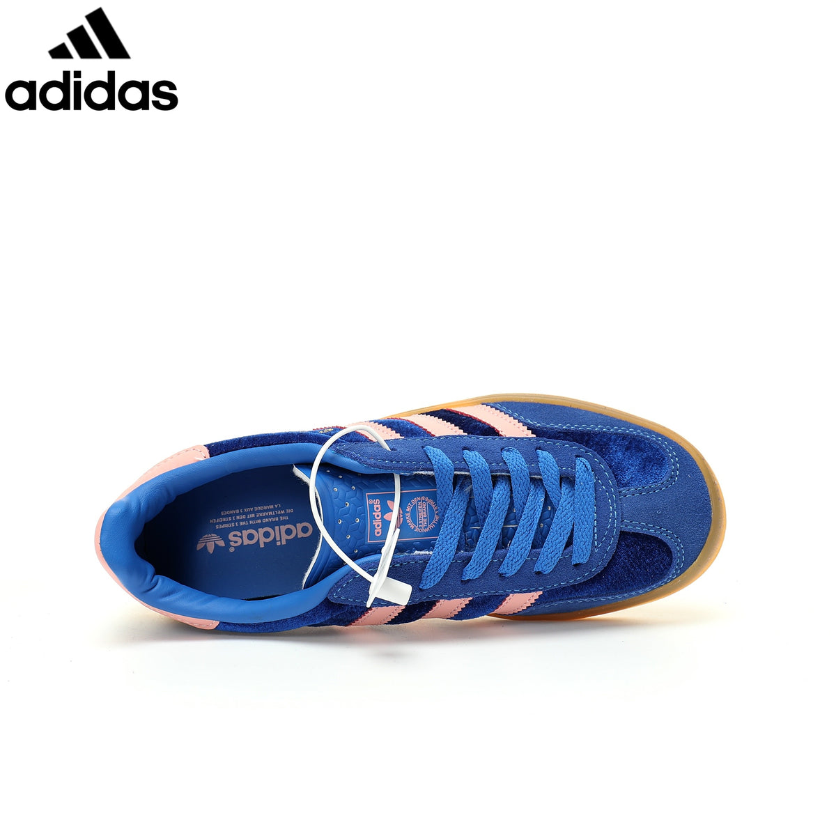 adidas Originals Gazelle Indoor W Shoes "Blue Semi / Pink Spark / Gum"Classic sneakers，Adidas Women's Shoe Sale / Men's Shoe Sale