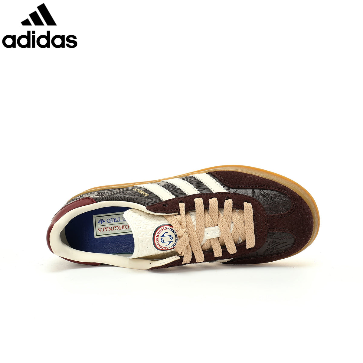 adidas Originals Gazelle Indoor Shoes "Dark Brown / Off White / Burgundy"ShoesClassic sneakers，Adidas Women's Shoe Sale / Men's Shoe Sale