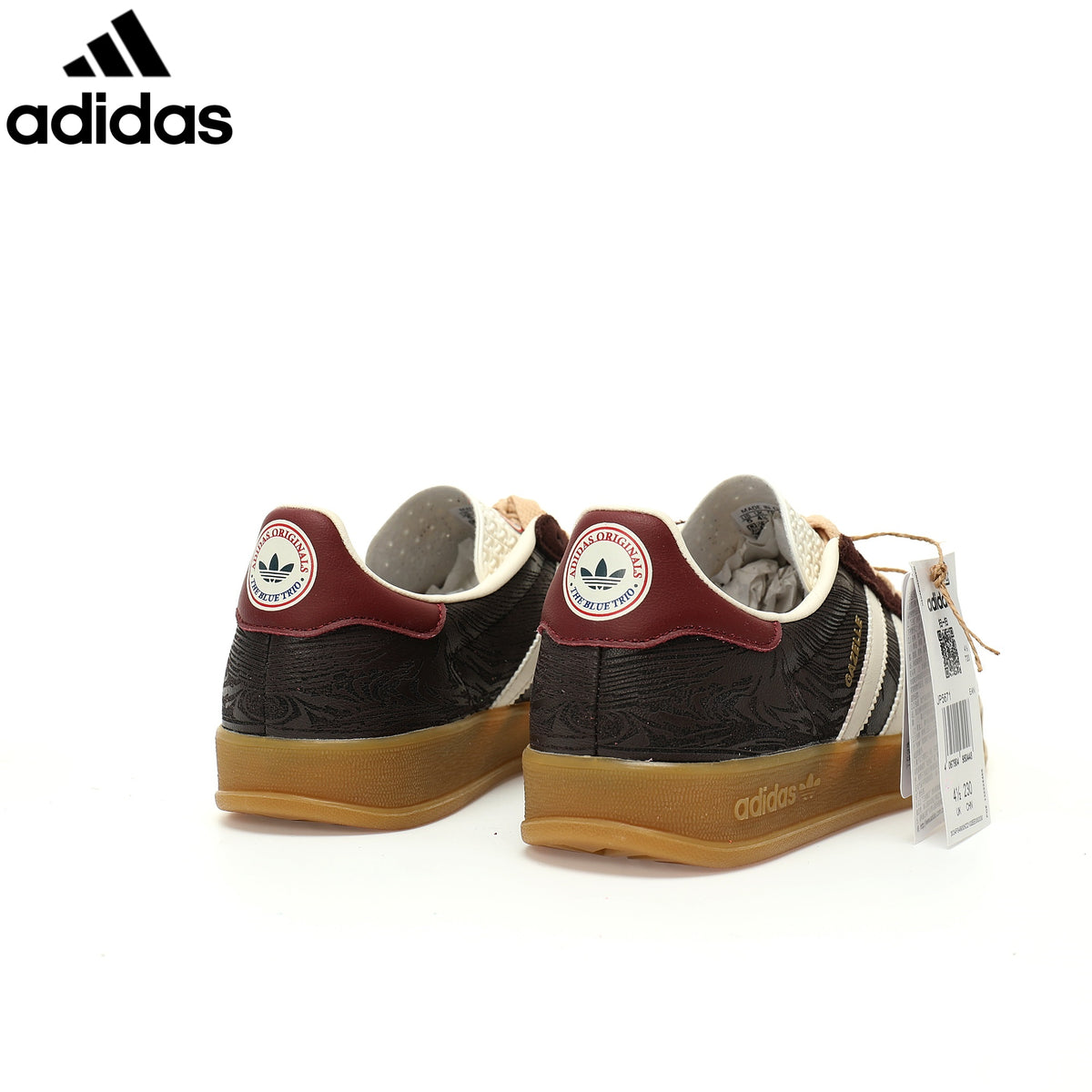 adidas Originals Gazelle Indoor Shoes "Dark Brown / Off White / Burgundy"ShoesClassic sneakers，Adidas Women's Shoe Sale / Men's Shoe Sale