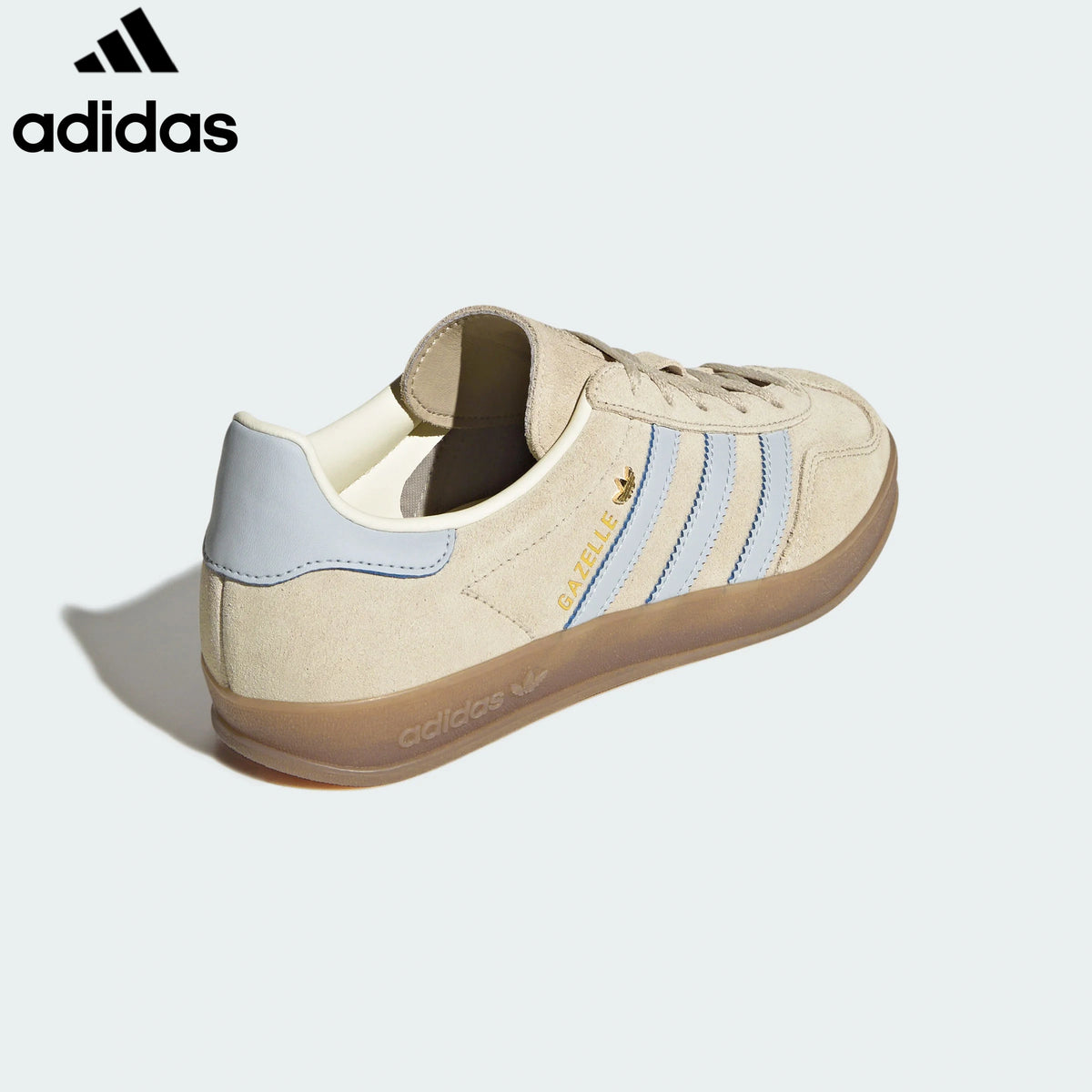 adidas Originals Gazelle Indoor Shoes "Cream White / Light Blue"ShoesClassic sneakers，Adidas Women's Shoe Sale / Men's Shoe Sale