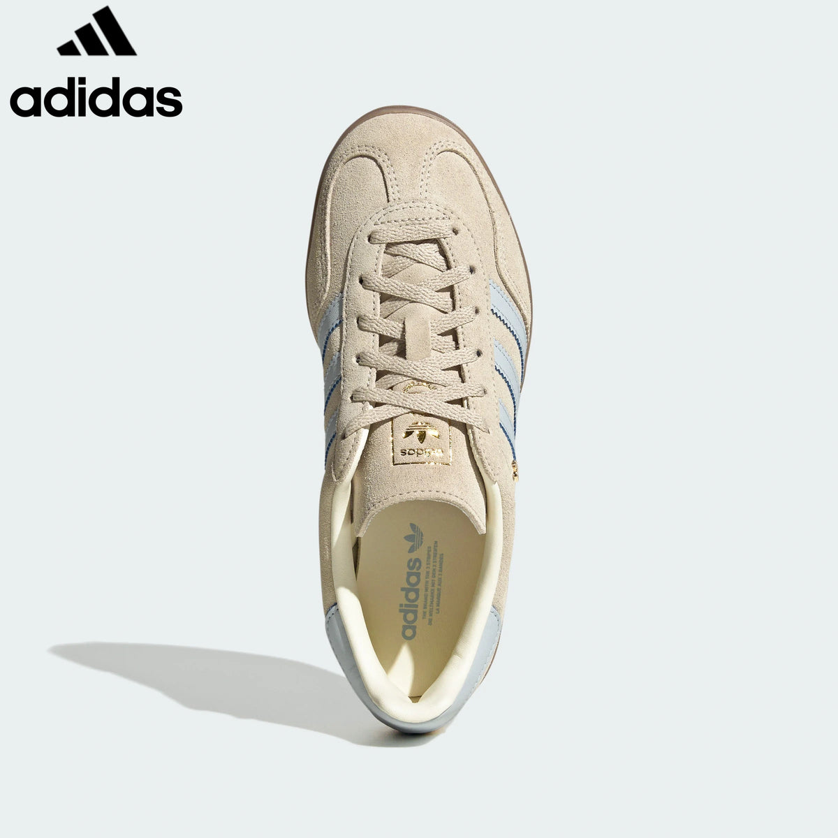 adidas Originals Gazelle Indoor Shoes "Cream White / Light Blue"ShoesClassic sneakers，Adidas Women's Shoe Sale / Men's Shoe Sale
