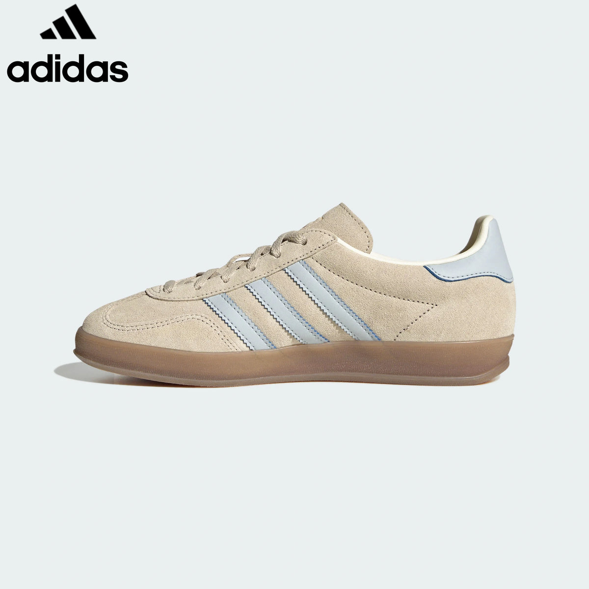 adidas Originals Gazelle Indoor Shoes "Cream White / Light Blue"ShoesClassic sneakers，Adidas Women's Shoe Sale / Men's Shoe Sale