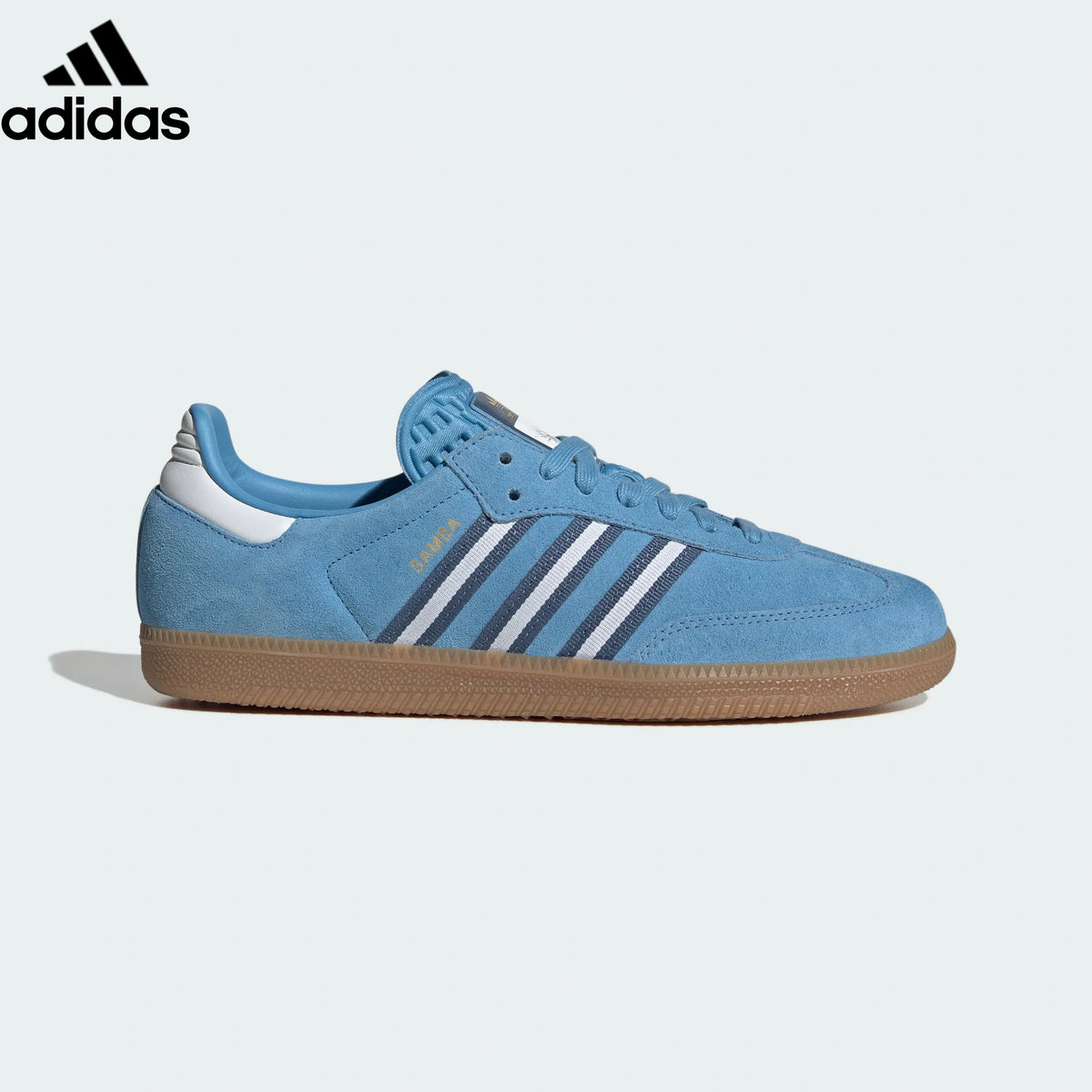 adidas Originals Samba OG Shoes "Light Blue / Crew Blue / Gum"Classic sneakers，Adidas Women's Shoe Sale / Men's Shoe Sale