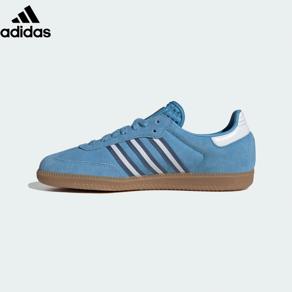 adidas Originals Samba OG Shoes "Light Blue / Crew Blue / Gum"Classic sneakers，Adidas Women's Shoe Sale / Men's Shoe Sale