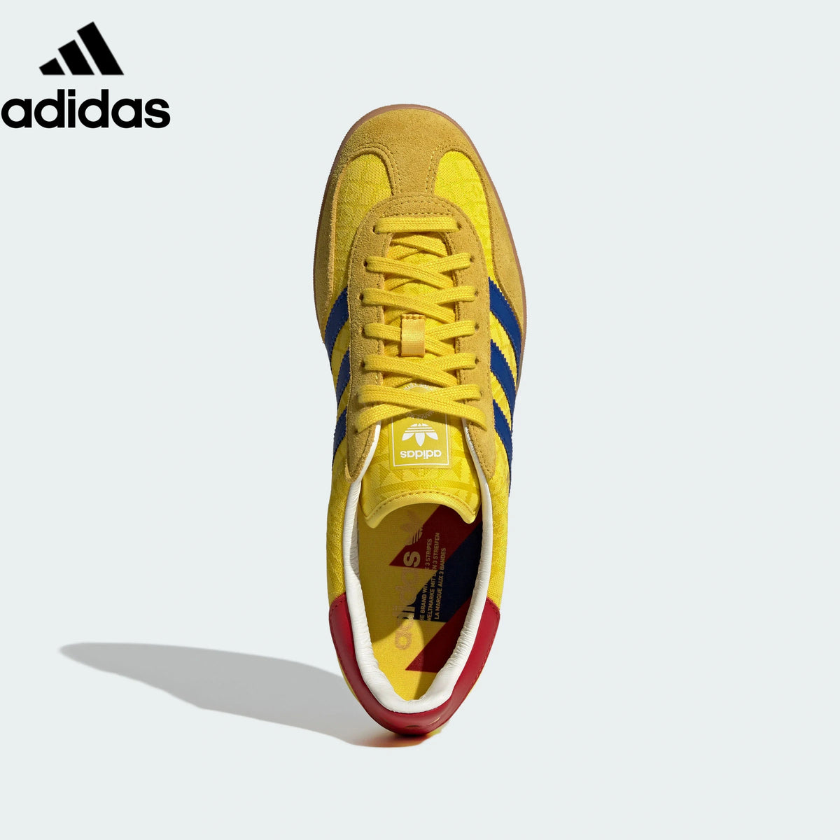 adidas Originals Gazelle Indoor Shoes "Bright Yellow / Royal Blue / Red"ShoesClassic sneakers，Adidas Women's Shoe Sale / Men's Shoe Sale