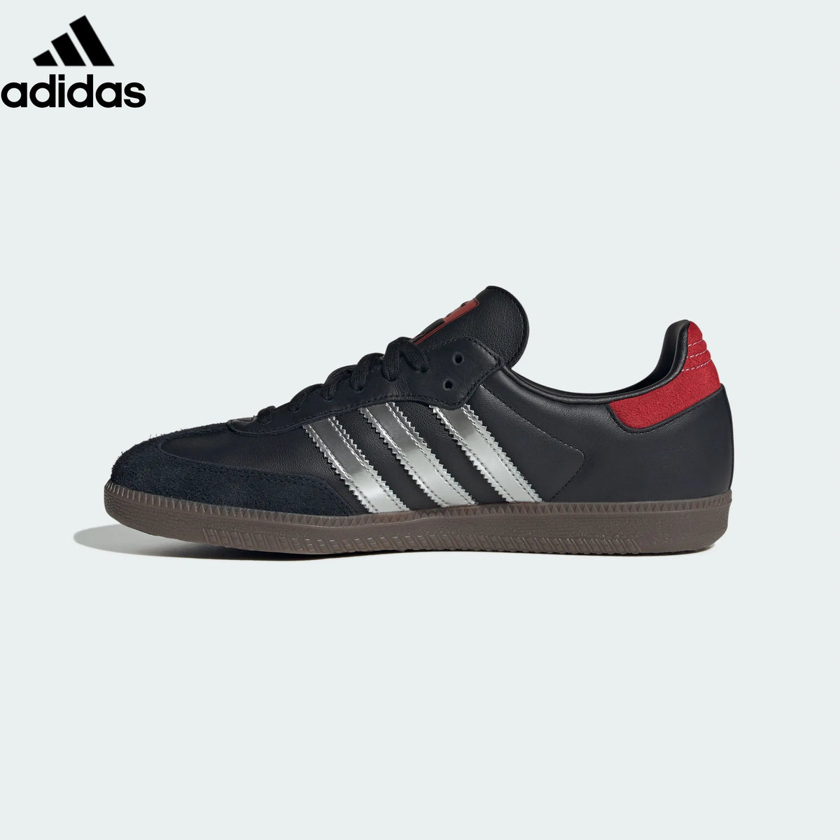 adidas Originals Samba OG Shoes "Core Black / Better Scarlet / Silver Metallic"Classic sneakers，Adidas Women's Shoe Sale / Men's Shoe Sale