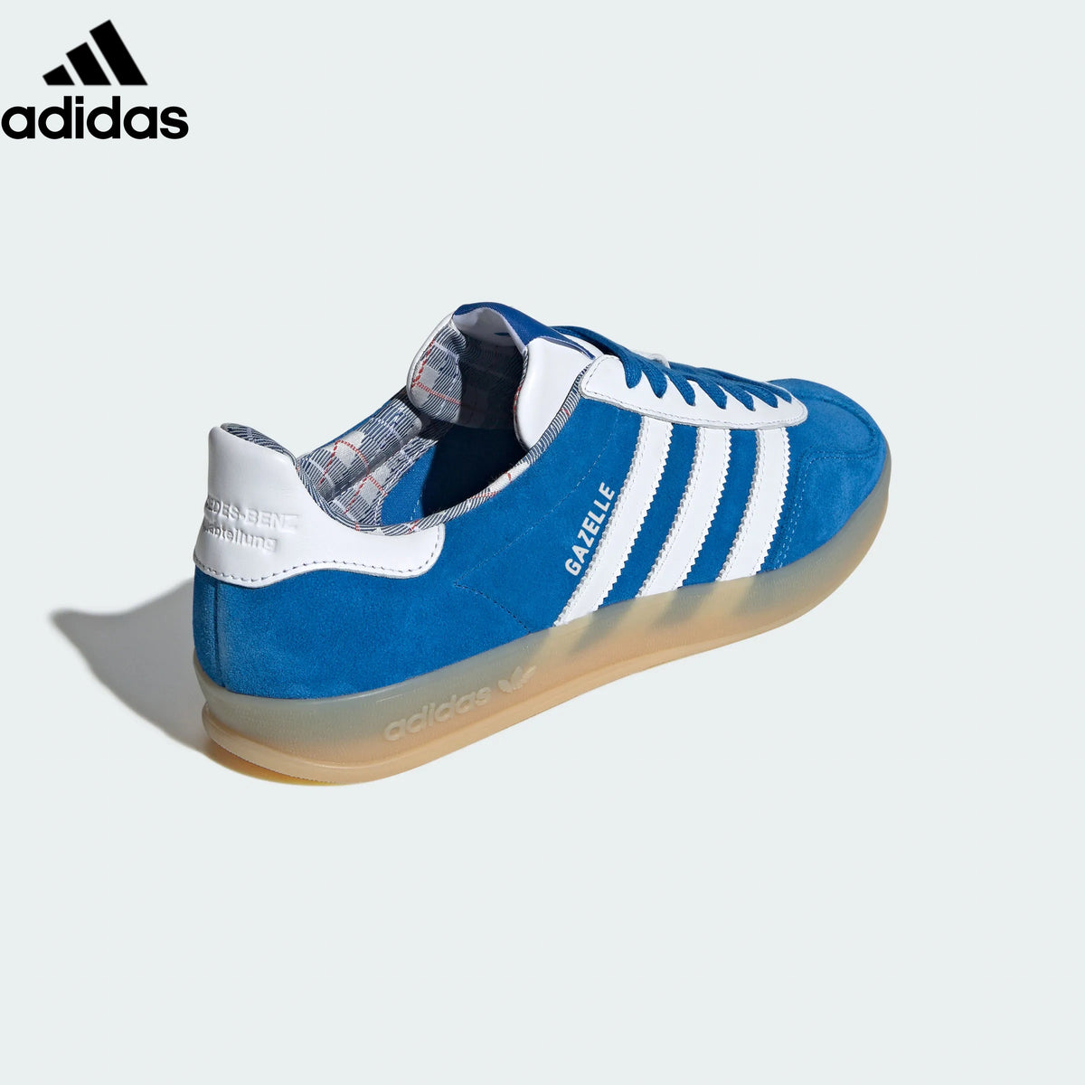 Mercedes-AMG x adidas Originals Gazelle Indoor Shoes "Blue Bird / Cloud White / Gum"Classic sneakers，Adidas Women's Shoe Sale / Men's Shoe Sale