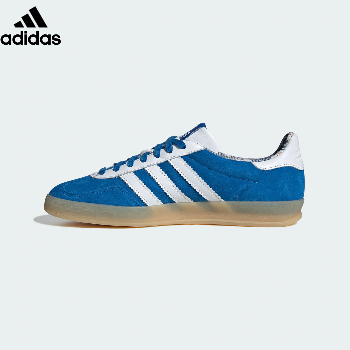 Mercedes-AMG x adidas Originals Gazelle Indoor Shoes "Blue Bird / Cloud White / Gum"Classic sneakers，Adidas Women's Shoe Sale / Men's Shoe Sale
