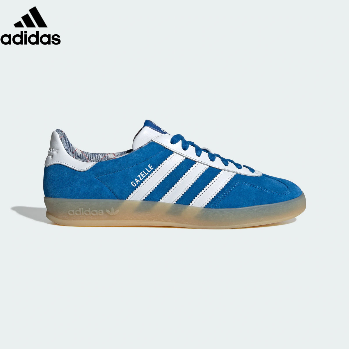 Mercedes-AMG x adidas Originals Gazelle Indoor Shoes "Blue Bird / Cloud White / Gum"Classic sneakers，Adidas Women's Shoe Sale / Men's Shoe Sale