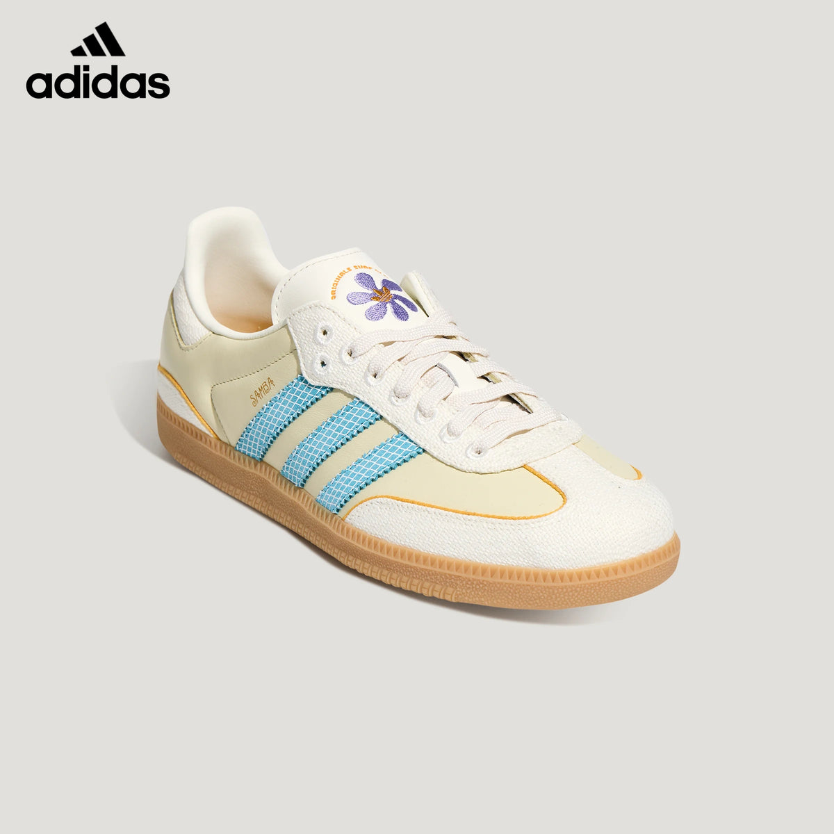 adidas Originals Samba OG Shoes "Sandy Beige / Semi Blue Burst / Off White"Classic sneakers，Adidas Women's Shoe Sale / Men's Shoe Sale