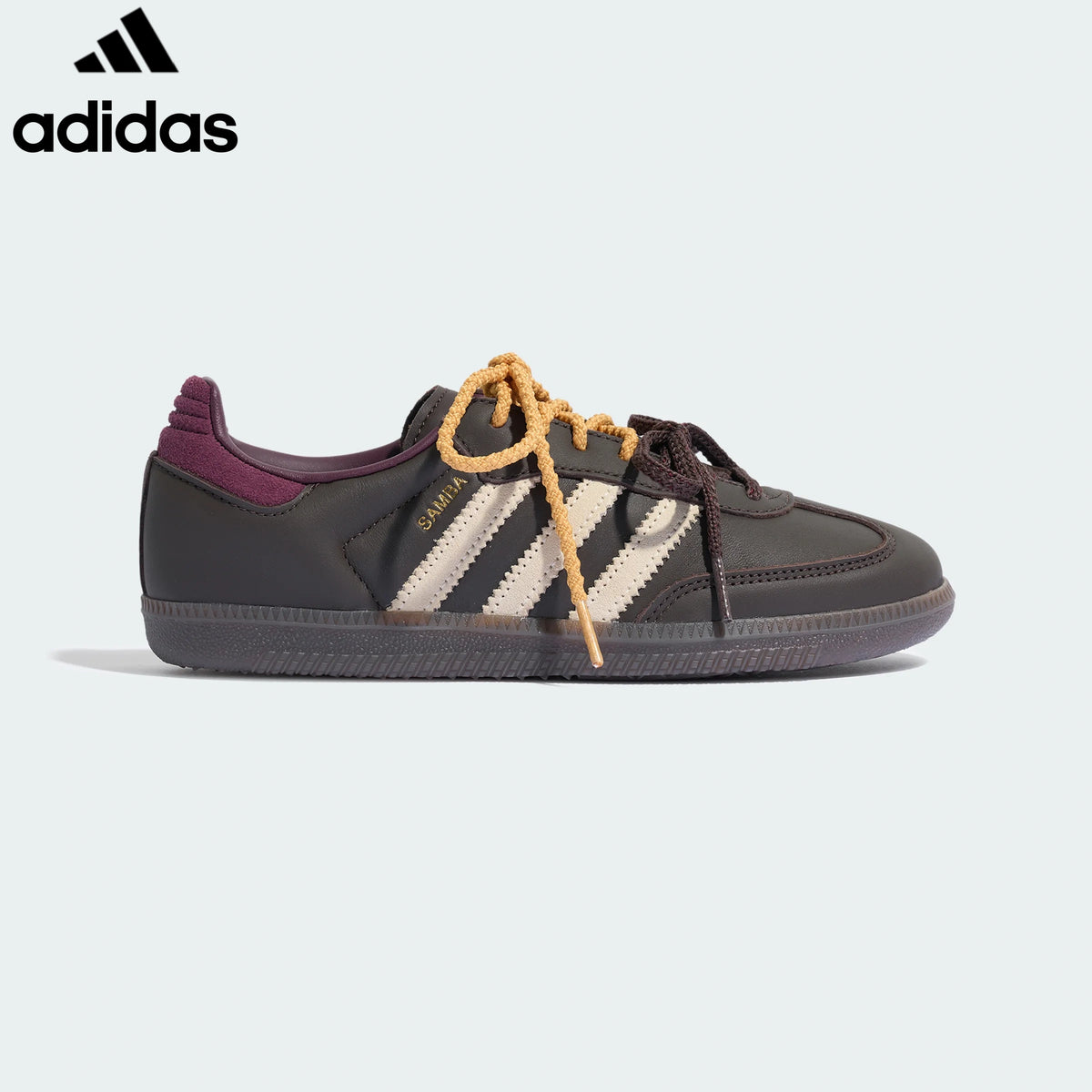 adidas Originals Samba Women's Sneakers – Dark Brown / Cream with Multicolor Laces
