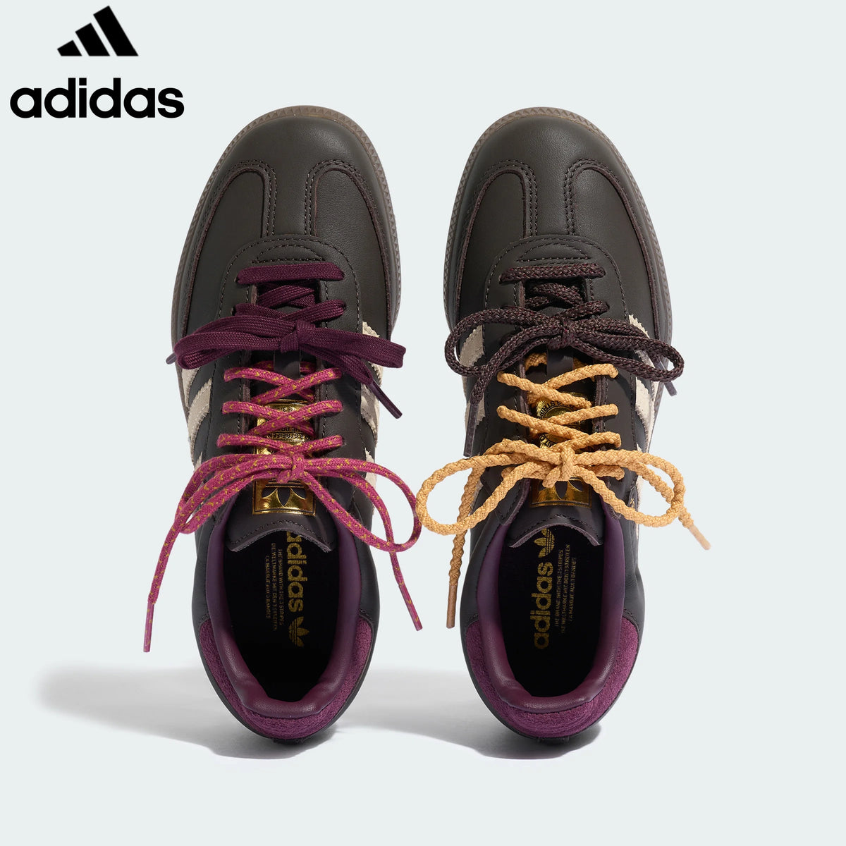 adidas Originals Samba Women's Sneakers – Dark Brown / Cream with Multicolor Laces