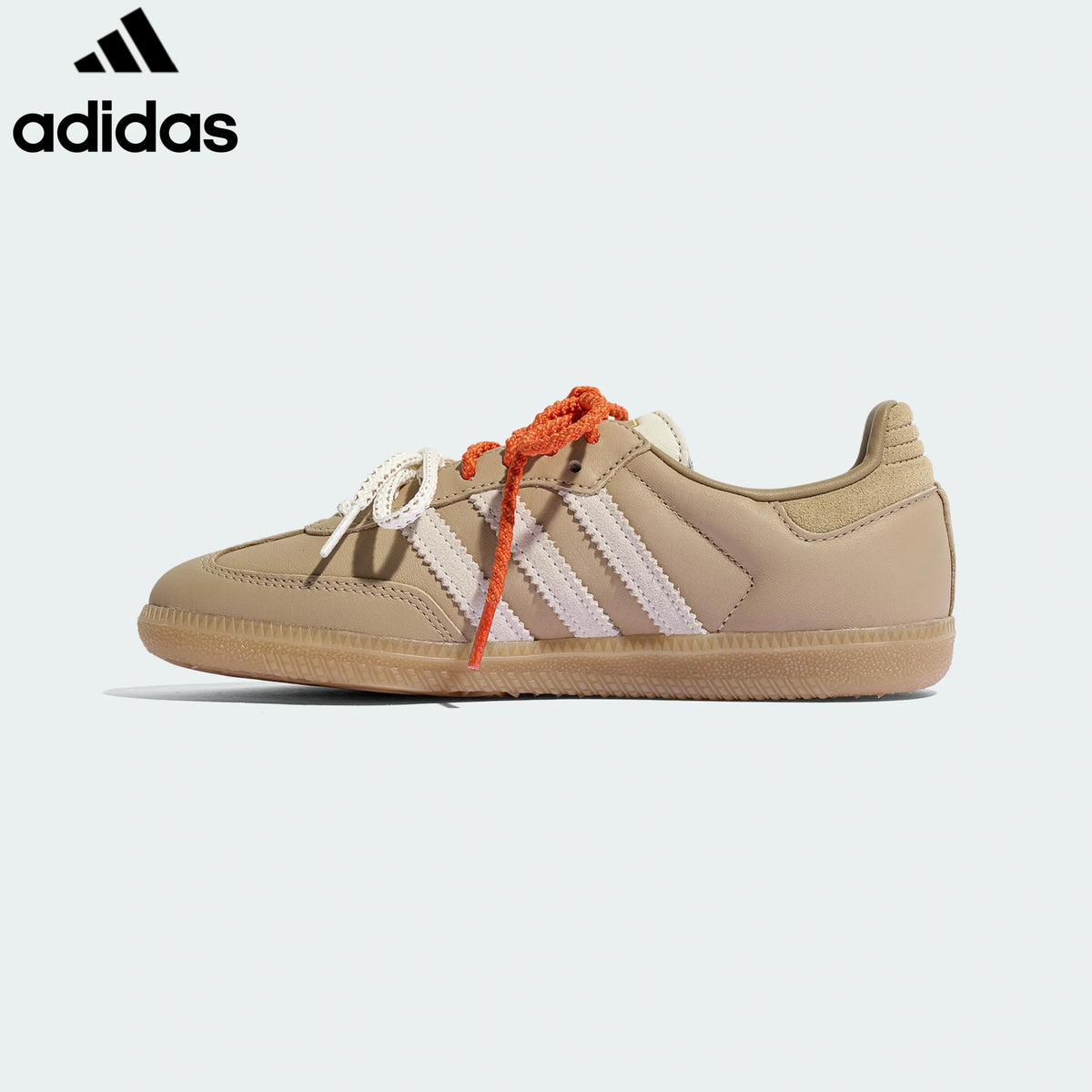 adidas Originals Samba Women's Sneakers – Light Beige / Cream with Multicolor Laces