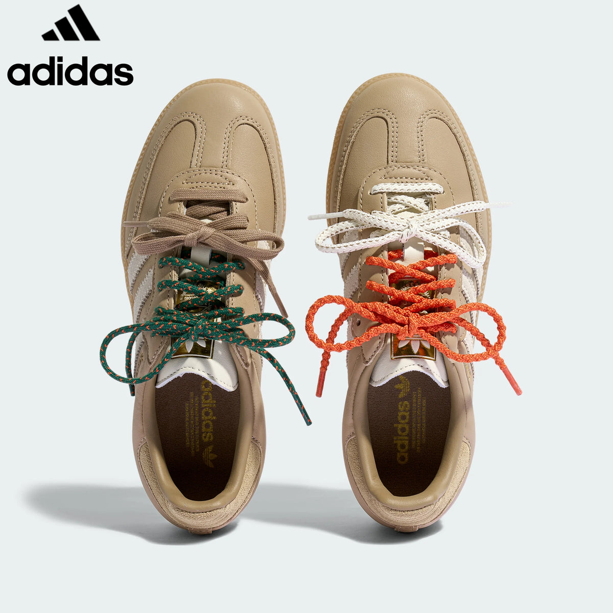 adidas Originals Samba Women's Sneakers – Light Beige / Cream with Multicolor Laces