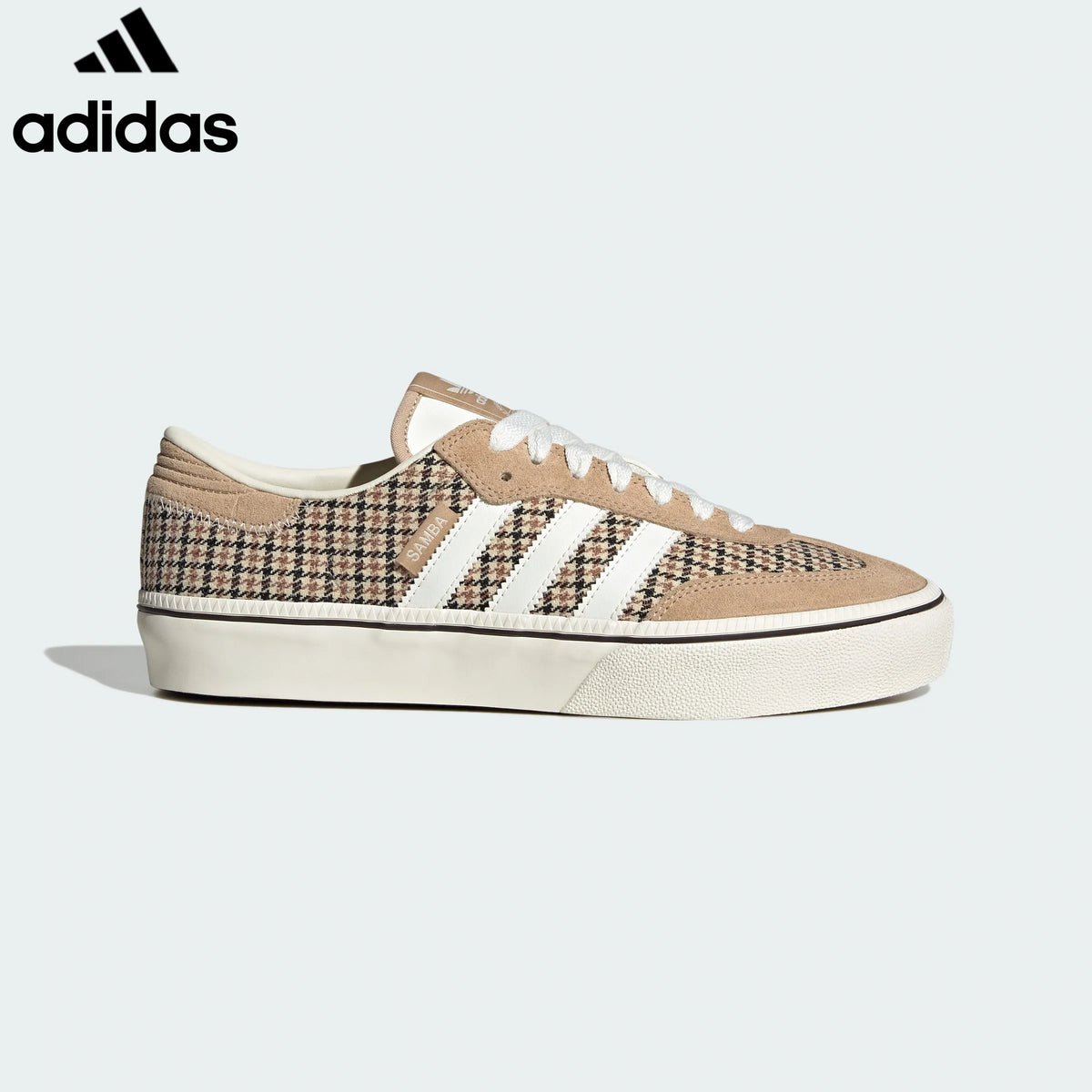 adidas Originals Samba Platform Women's Sneakers – Beige Houndstooth / Off White