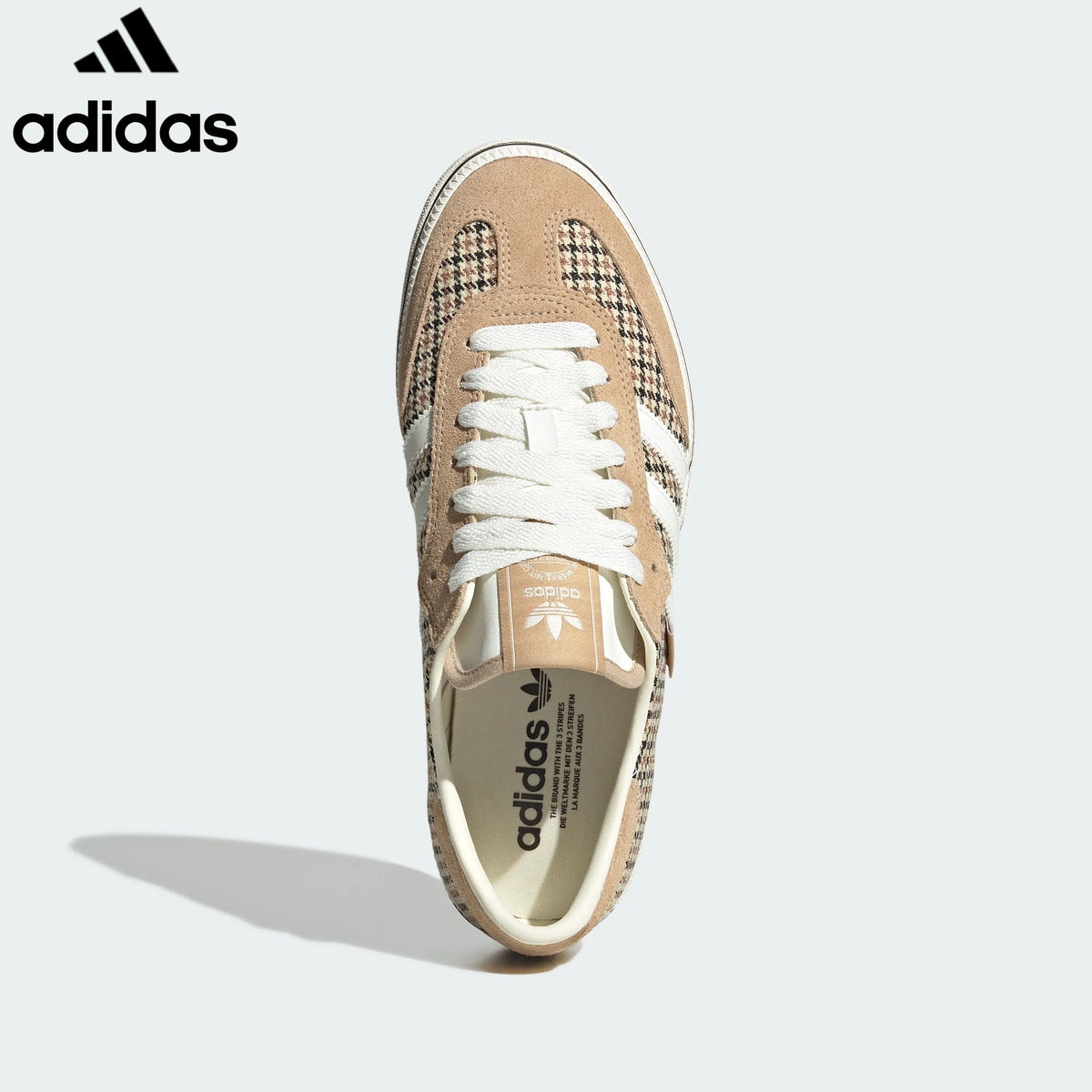 adidas Originals Samba Platform Women's Sneakers – Beige Houndstooth / Off White