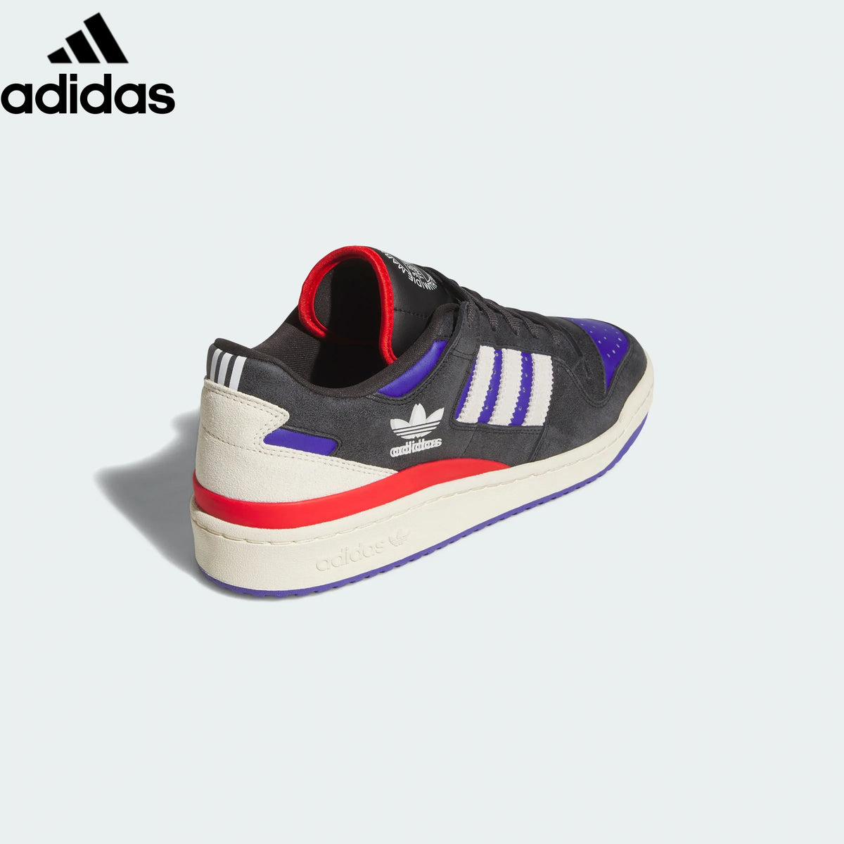 adidas Originals Forum Low Men's Sneakers – Black / Purple / Red with White Stripes