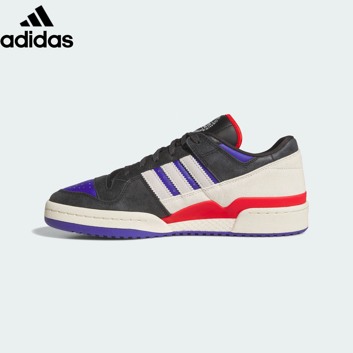 adidas Originals Forum Low Men's Sneakers – Black / Purple / Red with White Stripes