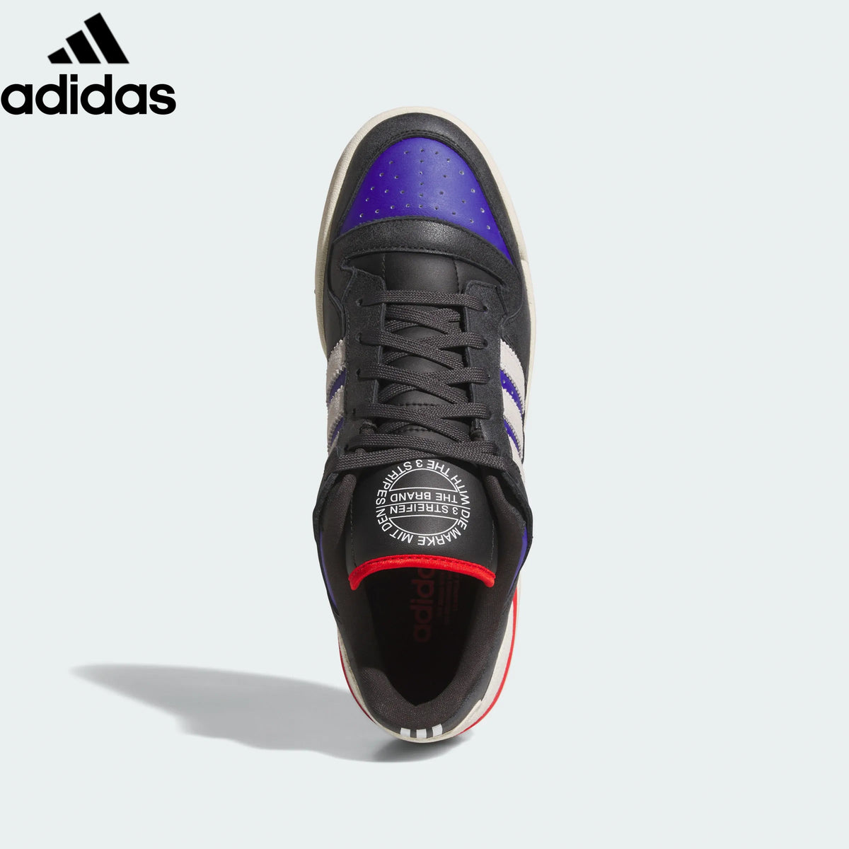 adidas Originals Forum Low Men's Sneakers – Black / Purple / Red with White Stripes