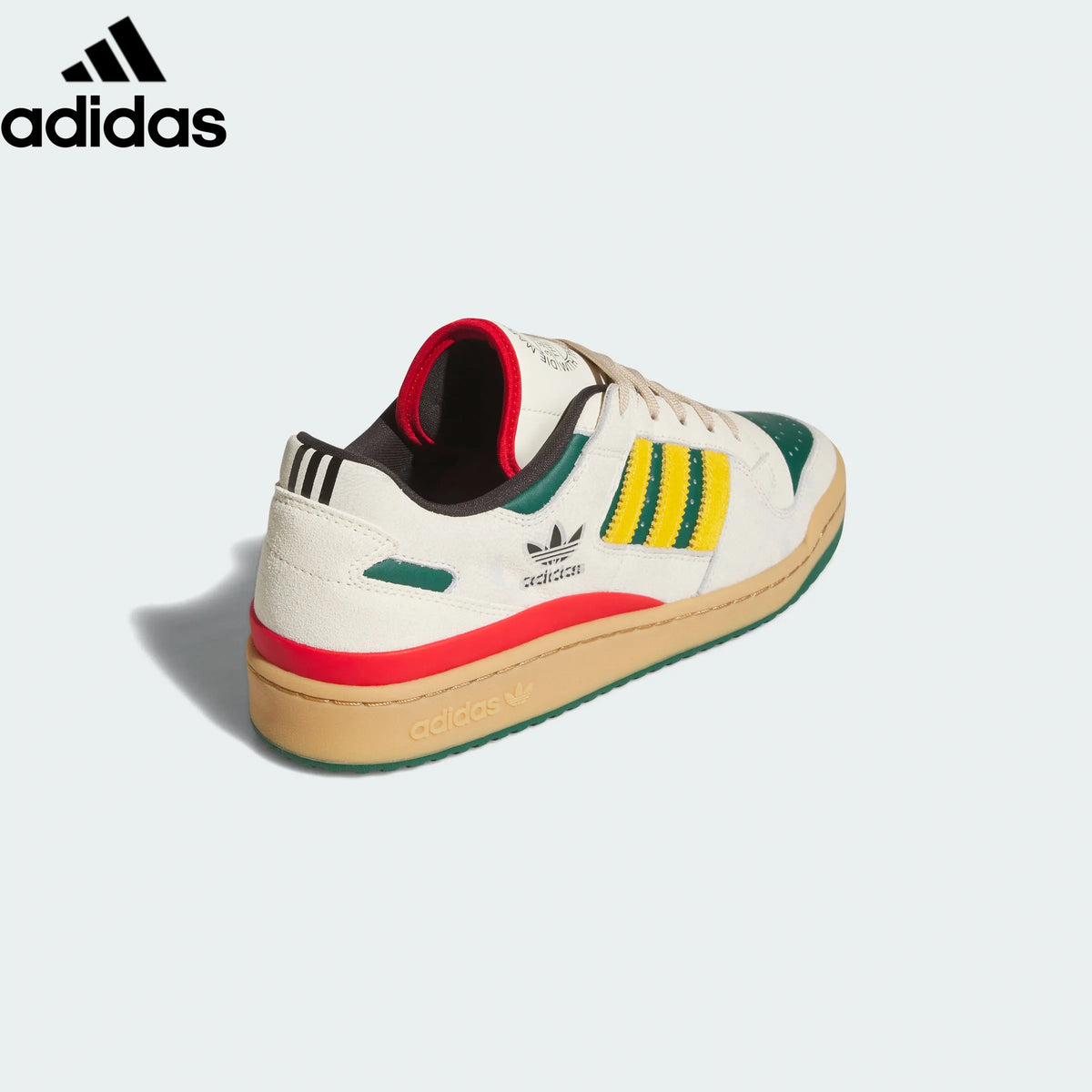 adidas Originals Forum Low Men's Sneakers – Off White with Green, Yellow & Red Stripes