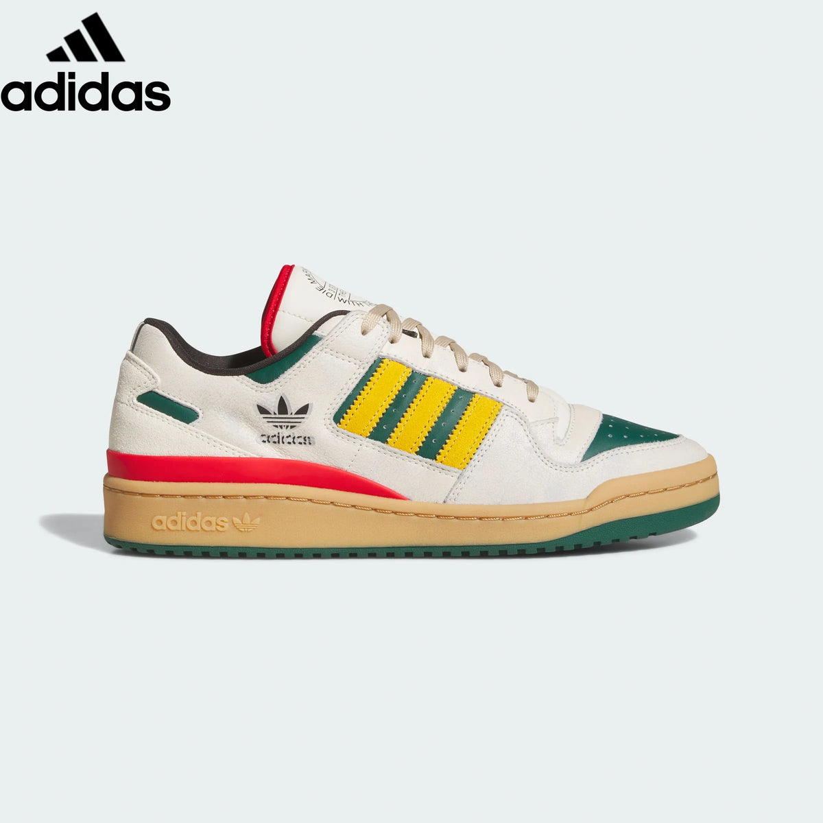 adidas Originals Forum Low Men's Sneakers – Off White with Green, Yellow & Red Stripes