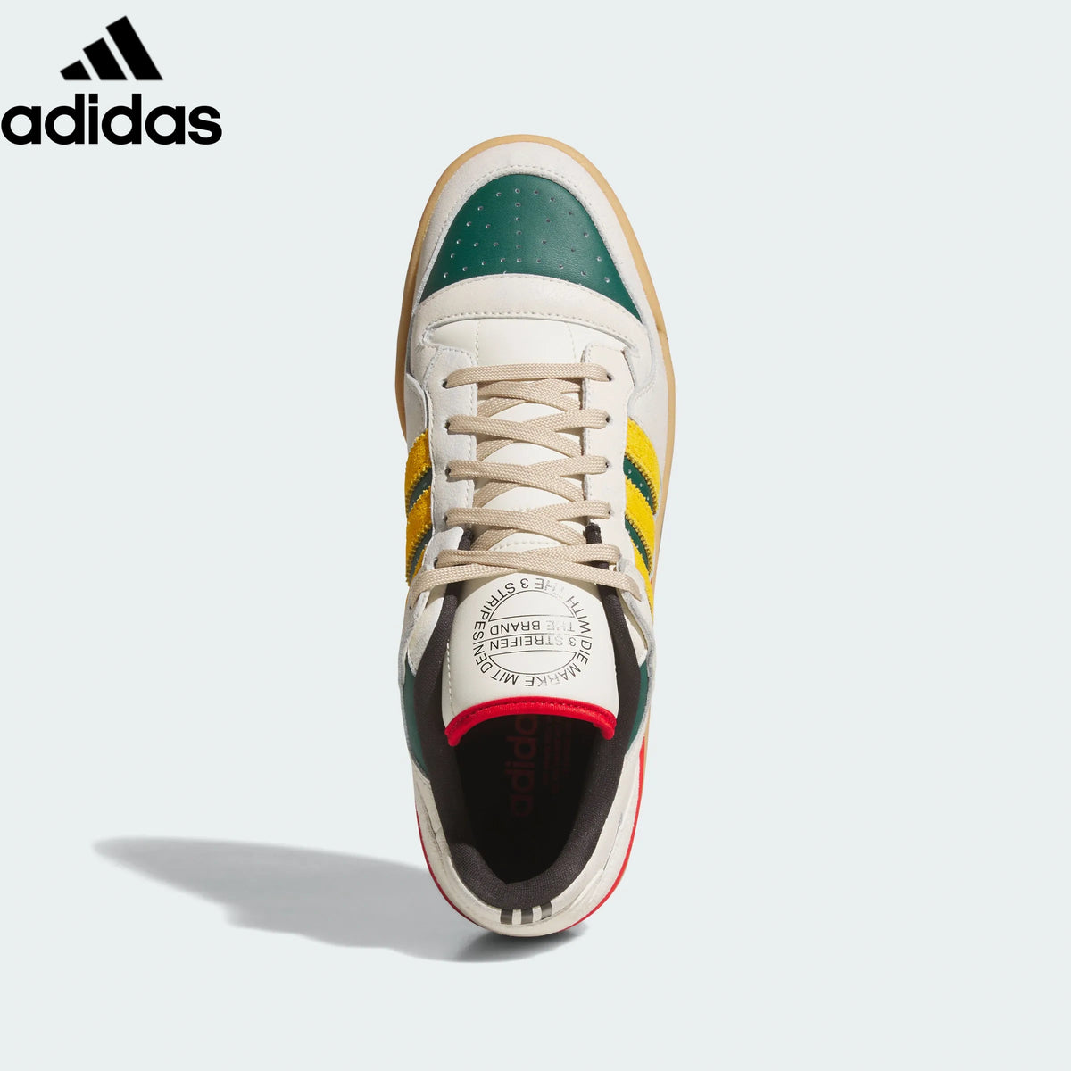 adidas Originals Forum Low Men's Sneakers – Off White with Green, Yellow & Red Stripes