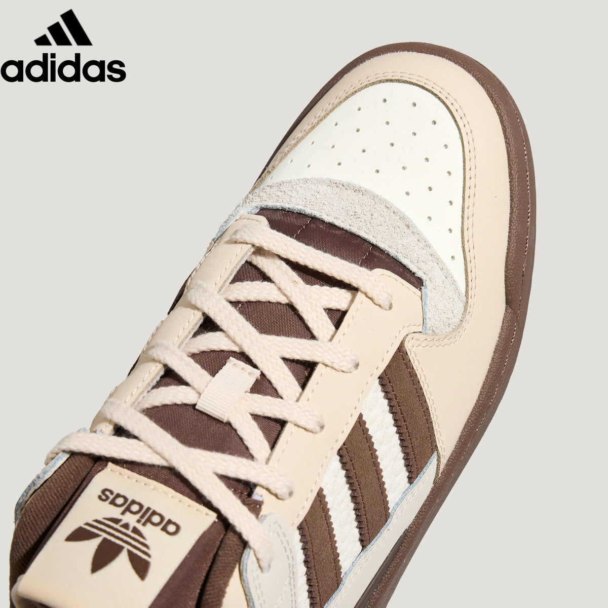 adidas Originals Forum Low Men's Sneakers "Cream Beige Dark Brown Stripes"