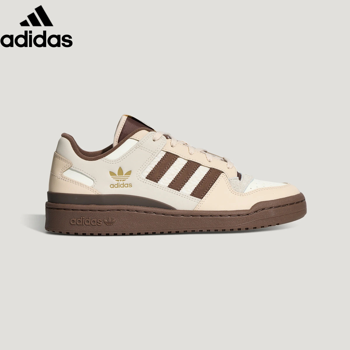 adidas Originals Forum Low Men's Sneakers "Cream Beige Dark Brown Stripes"