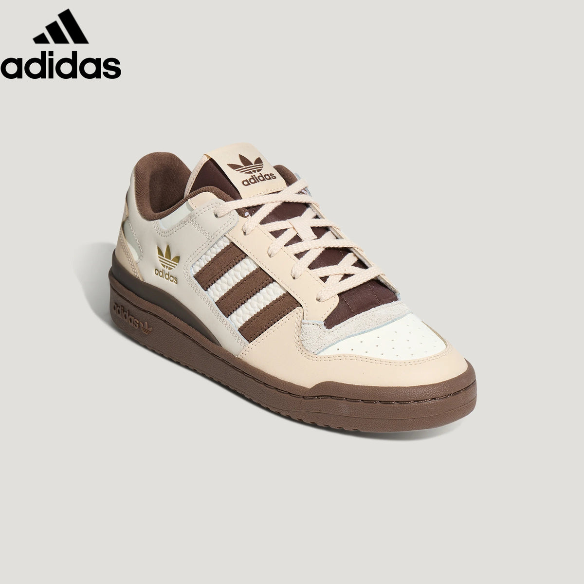 adidas Originals Forum Low Men's Sneakers "Cream Beige Dark Brown Stripes"