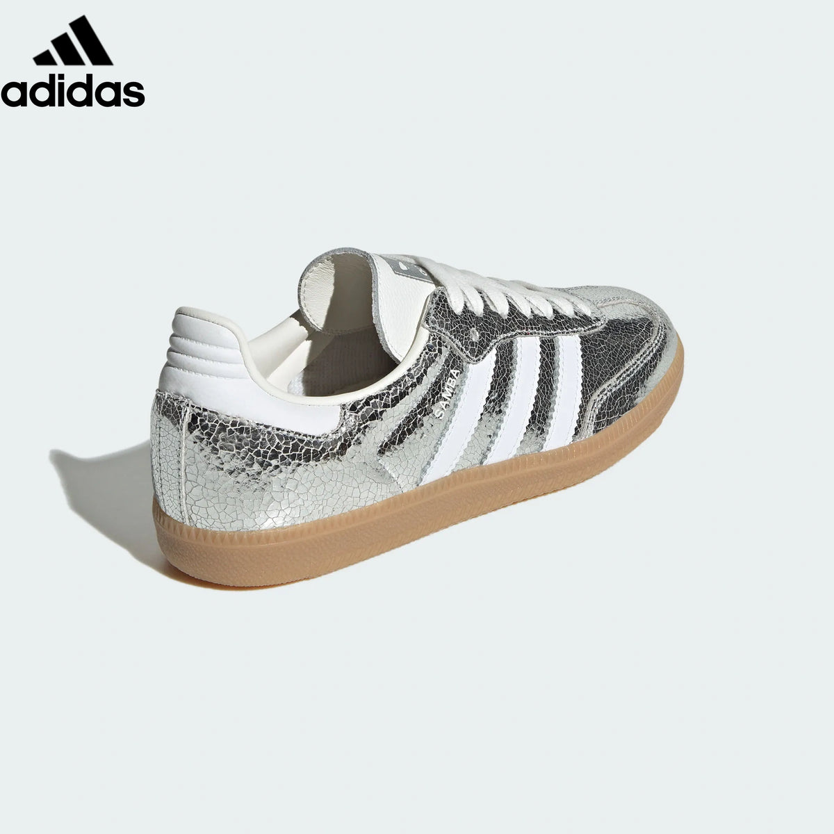 adidas Originals Samba OG Shoes "Matte Silver / Cloud White / Gum"Classic sneakers，Adidas Women's Shoe Sale / Men's Shoe Sale