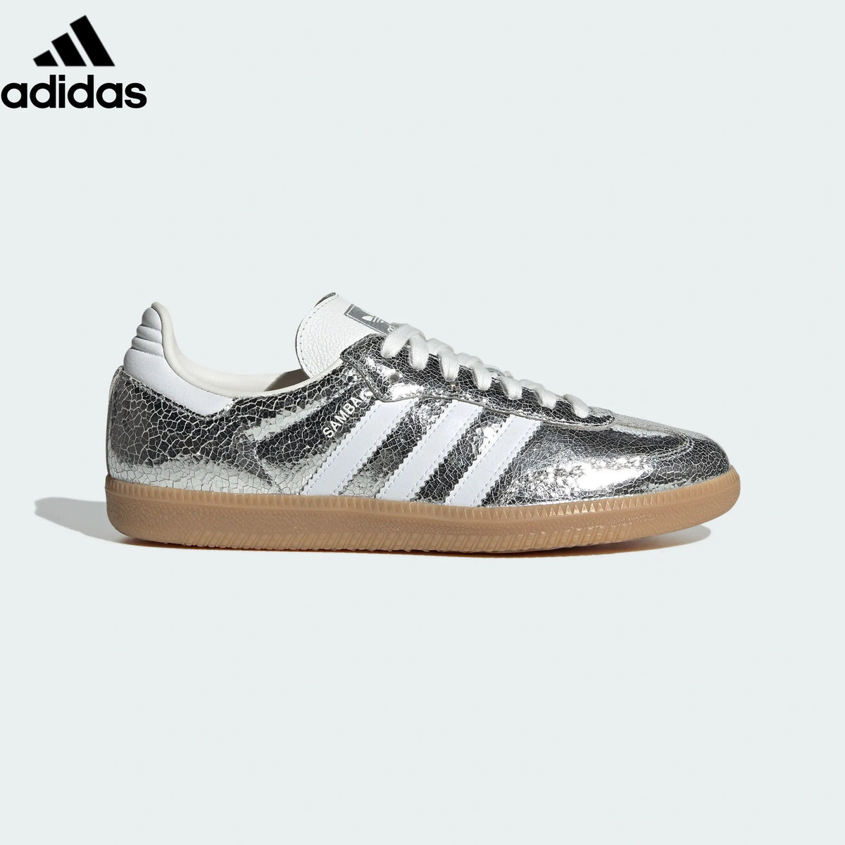 adidas Originals Samba OG Shoes "Matte Silver / Cloud White / Gum"Classic sneakers，Adidas Women's Shoe Sale / Men's Shoe Sale