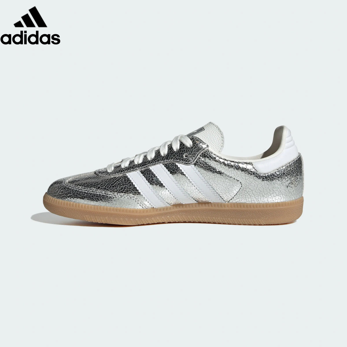 adidas Originals Samba OG Shoes "Matte Silver / Cloud White / Gum"Classic sneakers，Adidas Women's Shoe Sale / Men's Shoe Sale