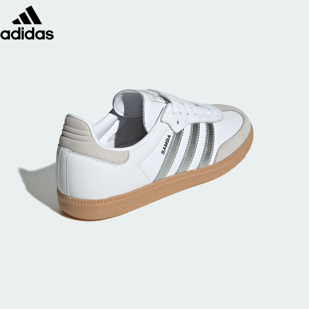 adidas Originals Samba OG W Shoes "Cloud White / Silver Metallic / Grey One / Gum"Classic sneakers，Adidas Women's Shoe Sale / Men's Shoe Sale
