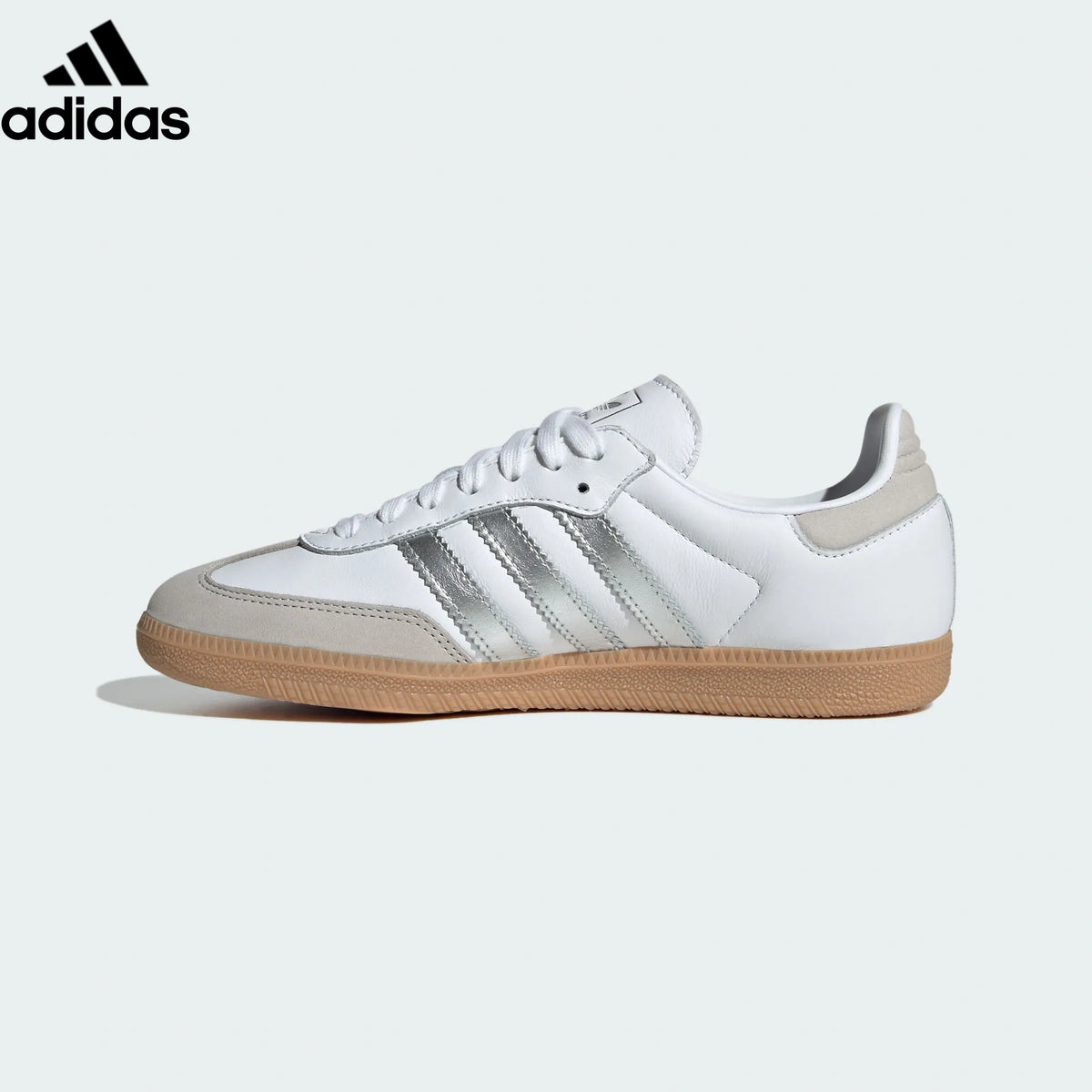 adidas Originals Samba OG W Shoes "Cloud White / Silver Metallic / Grey One / Gum"Classic sneakers，Adidas Women's Shoe Sale / Men's Shoe Sale