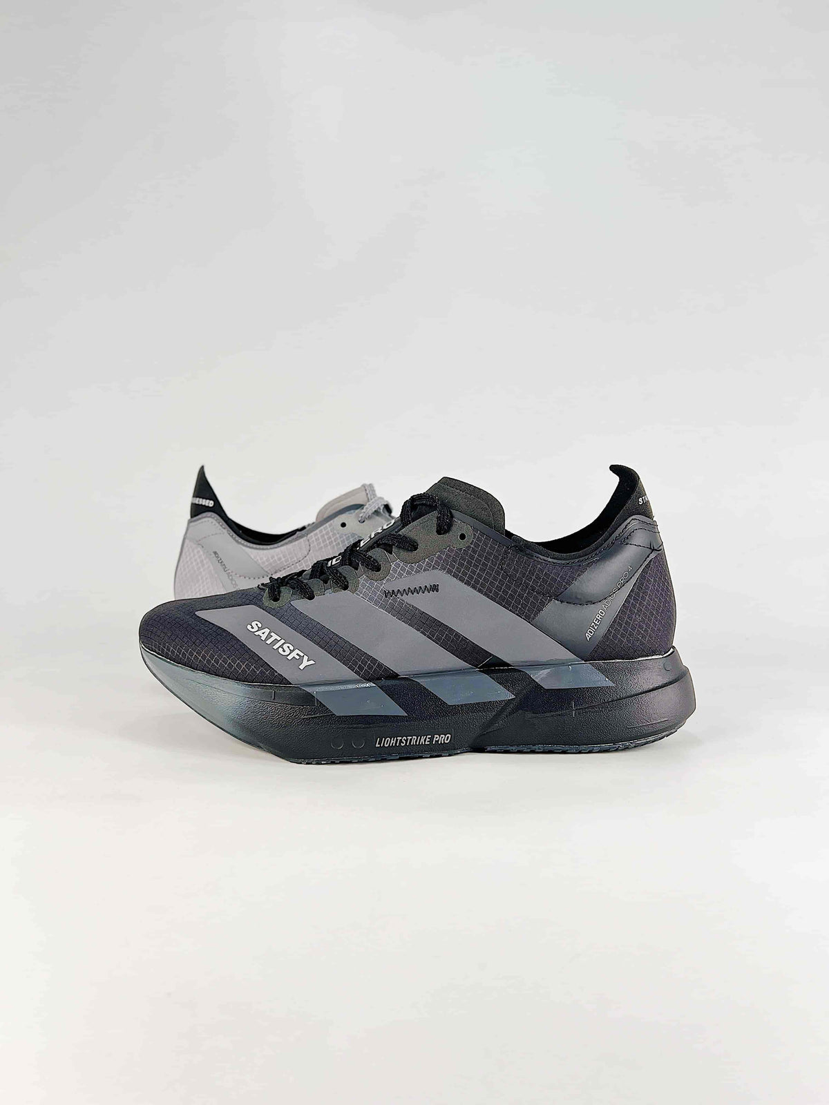 adidas Adizero Adios Pro 4 x Satisfy "Black Grey"-Classic sneakers，Adidas Women's Shoe Sale / Men's Shoe Sale