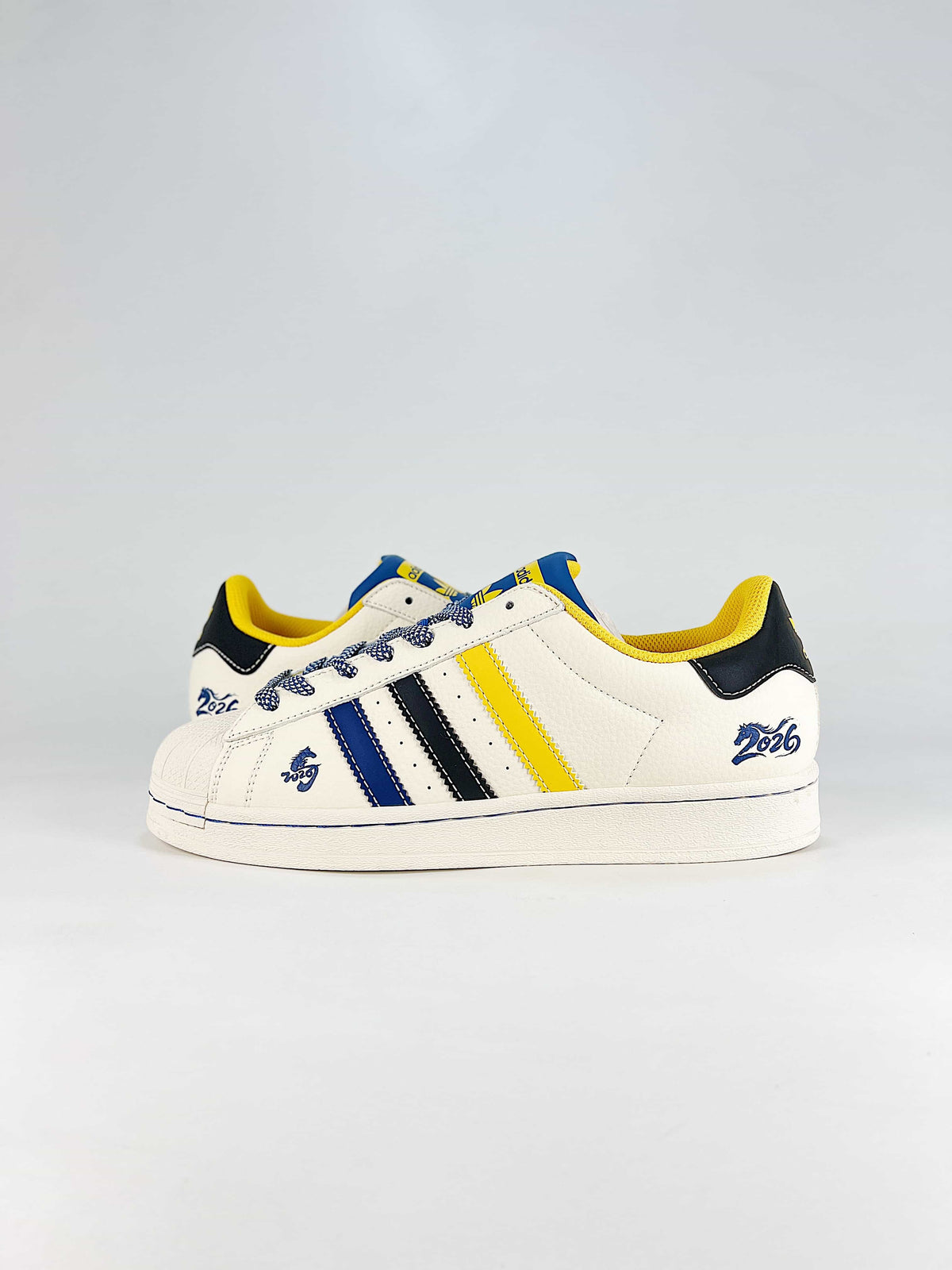 Adidas Originals Superstar Year of the Horse "Off White Yellow Blue Black"-Adidas Women's Shoe Sale / Men's Shoe Sale