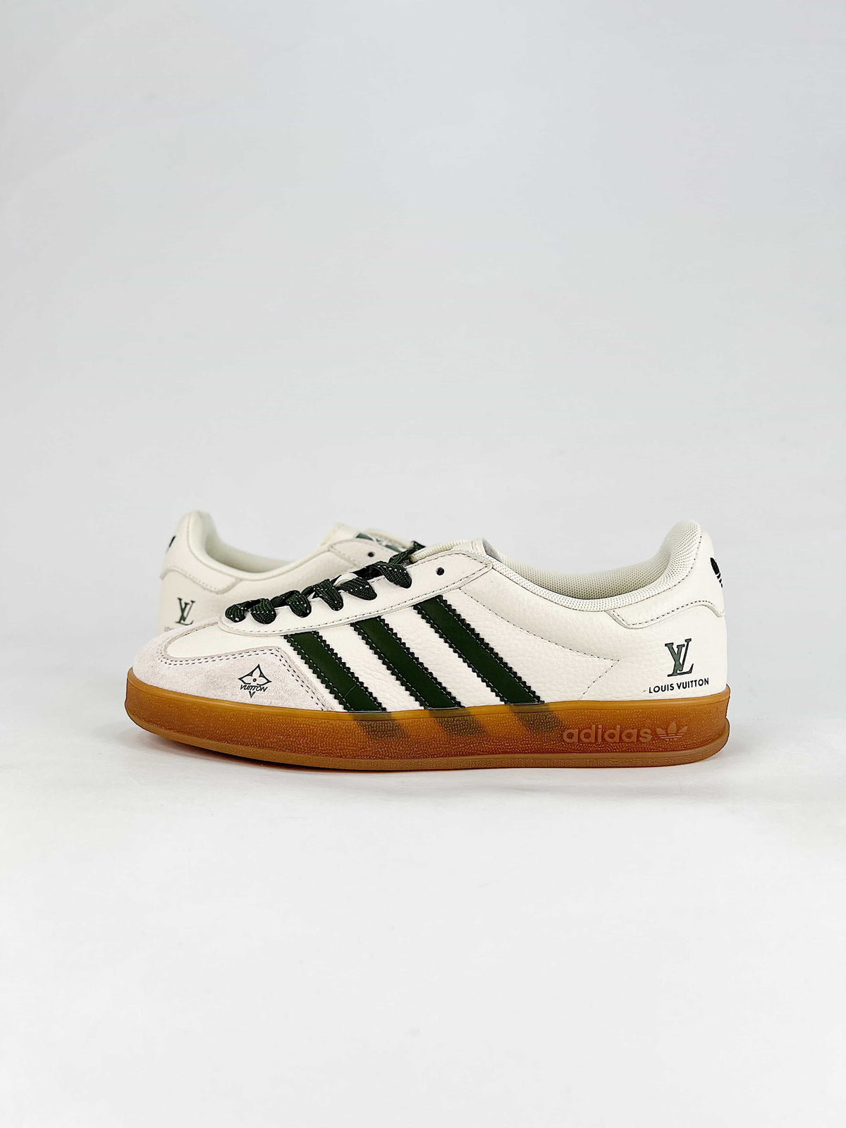Adidas Gazelle Indoor x Louis Vuitton "Off White Dark Green Gum"-Classic sneakers，Adidas Women's Shoe Sale / Men's Shoe Sale