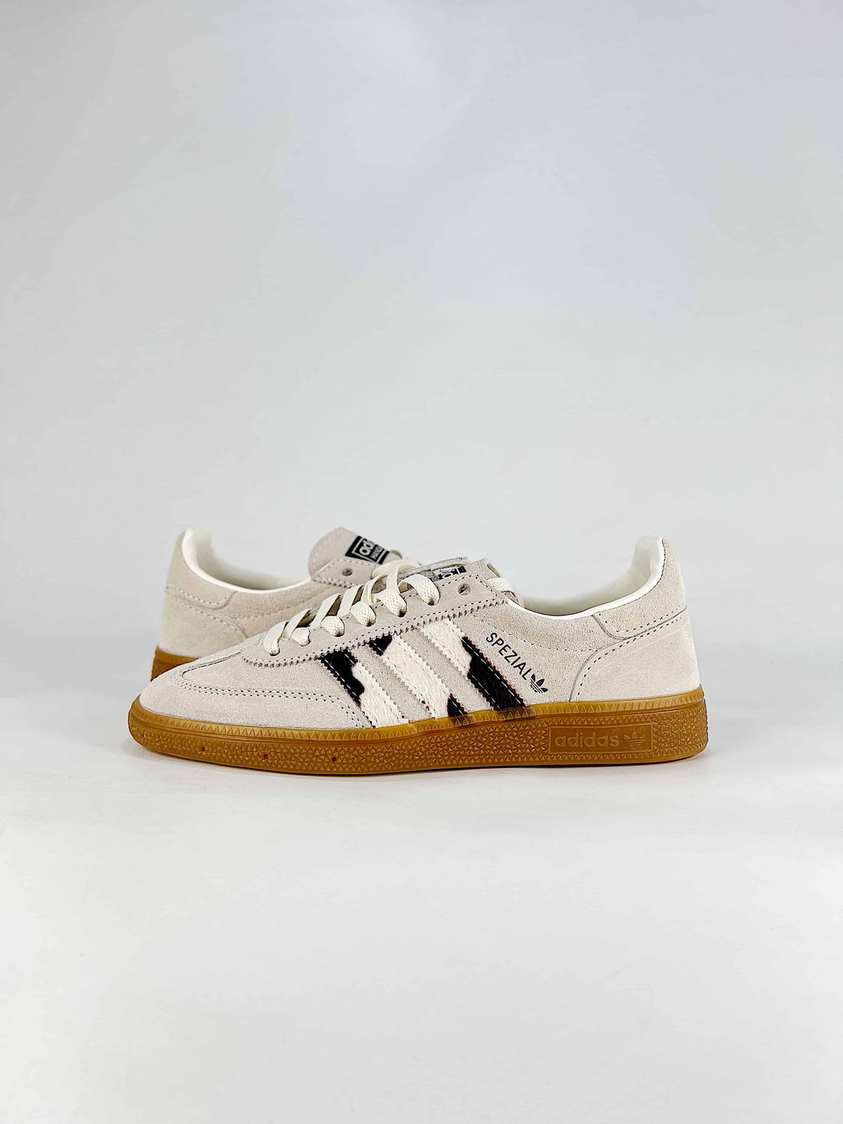 Adidas Originals Handball Spezial "Cream Cow Print Gum" Sneakers-Adidas Women's Shoe Sale / Men's Shoe Sale