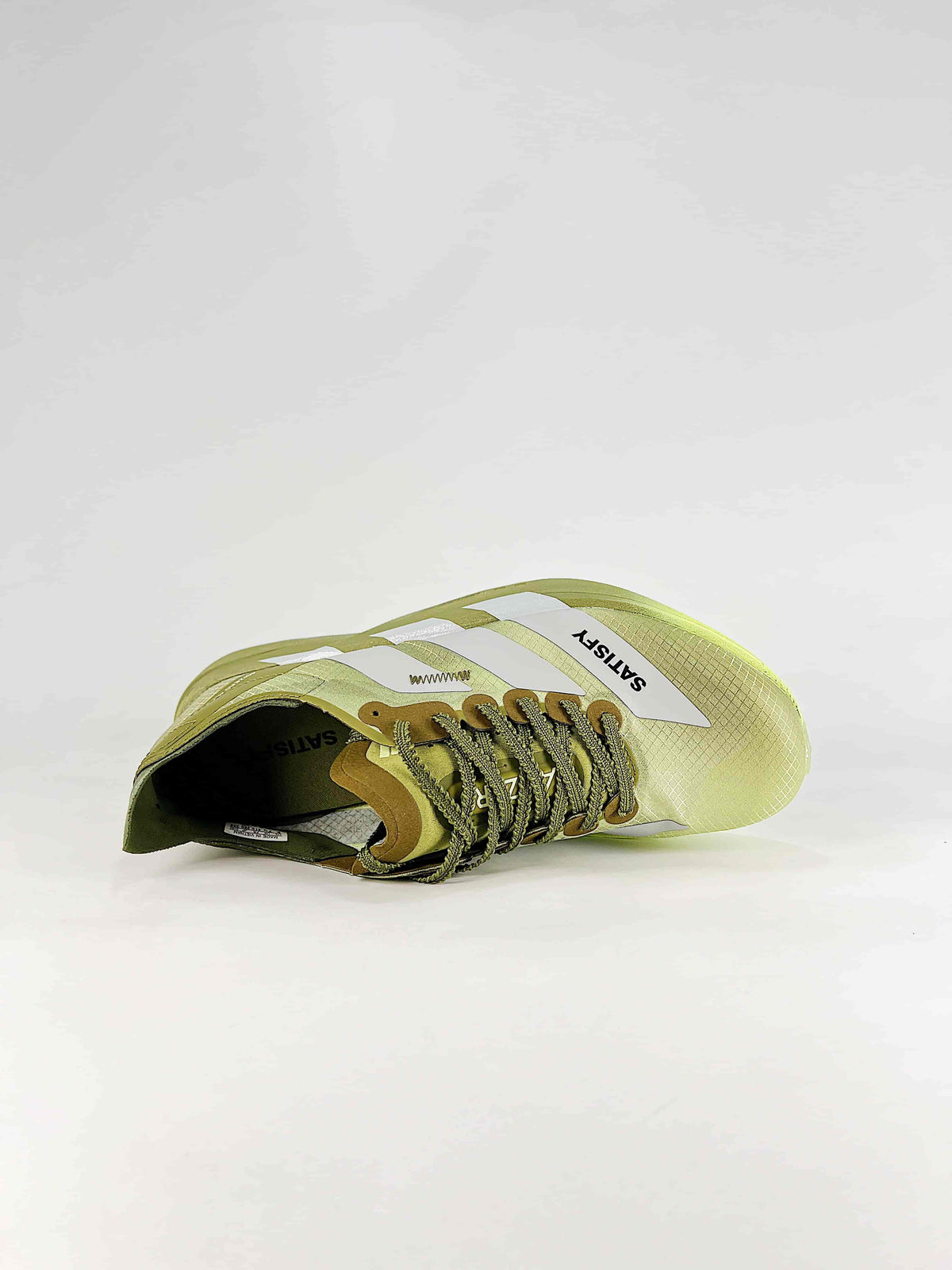 adidas Adizero Adios Pro 4 x Satisfy "Olive Lime"-Classic sneakers，Adidas Women's Shoe Sale / Men's Shoe Sale