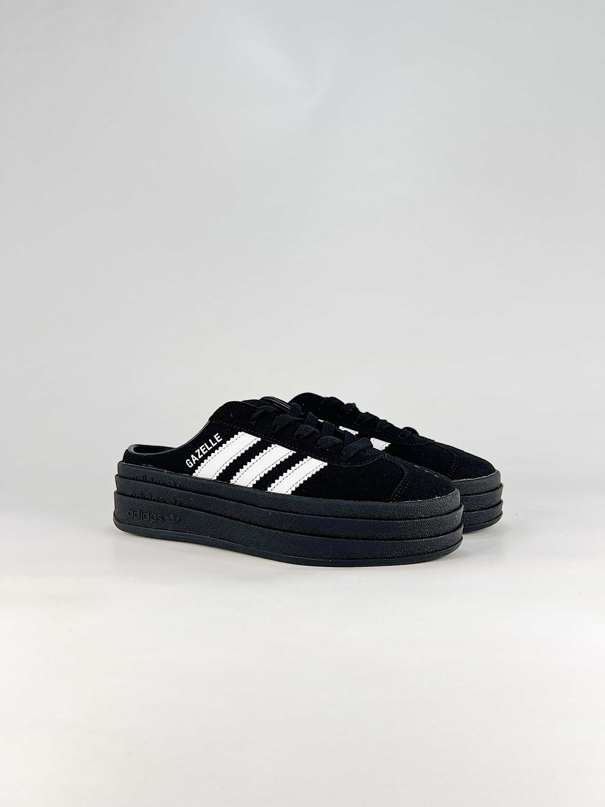 Adidas Gazelle Platform Mule "Black White"-Adidas Women's Shoe Sale / Men's Shoe Sale