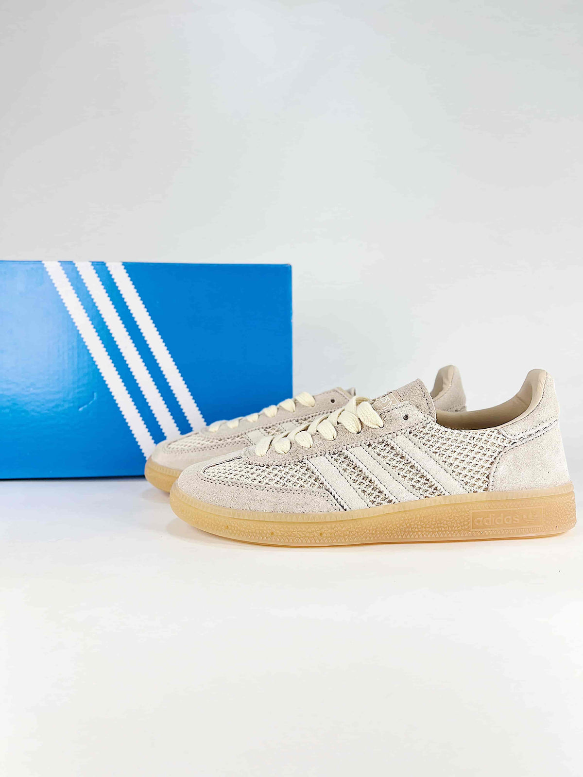 Adidas Handball Spezial Mesh Suede Sneakers "Cream Beige"-Adidas Women's Shoe Sale / Men's Shoe Sale
