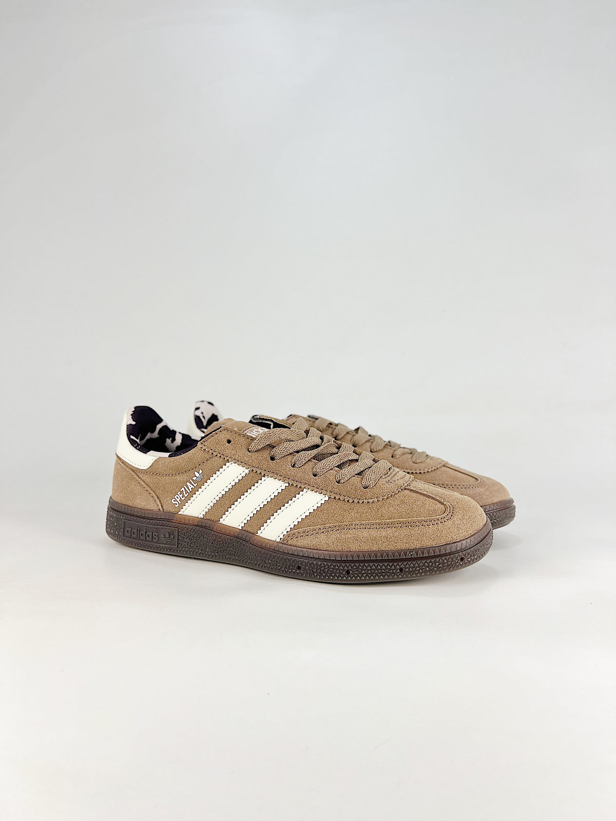 Adidas Handball Spezial "Brown White Cow Print" Sneakers-Adidas Women's Shoe Sale / Men's Shoe Sale