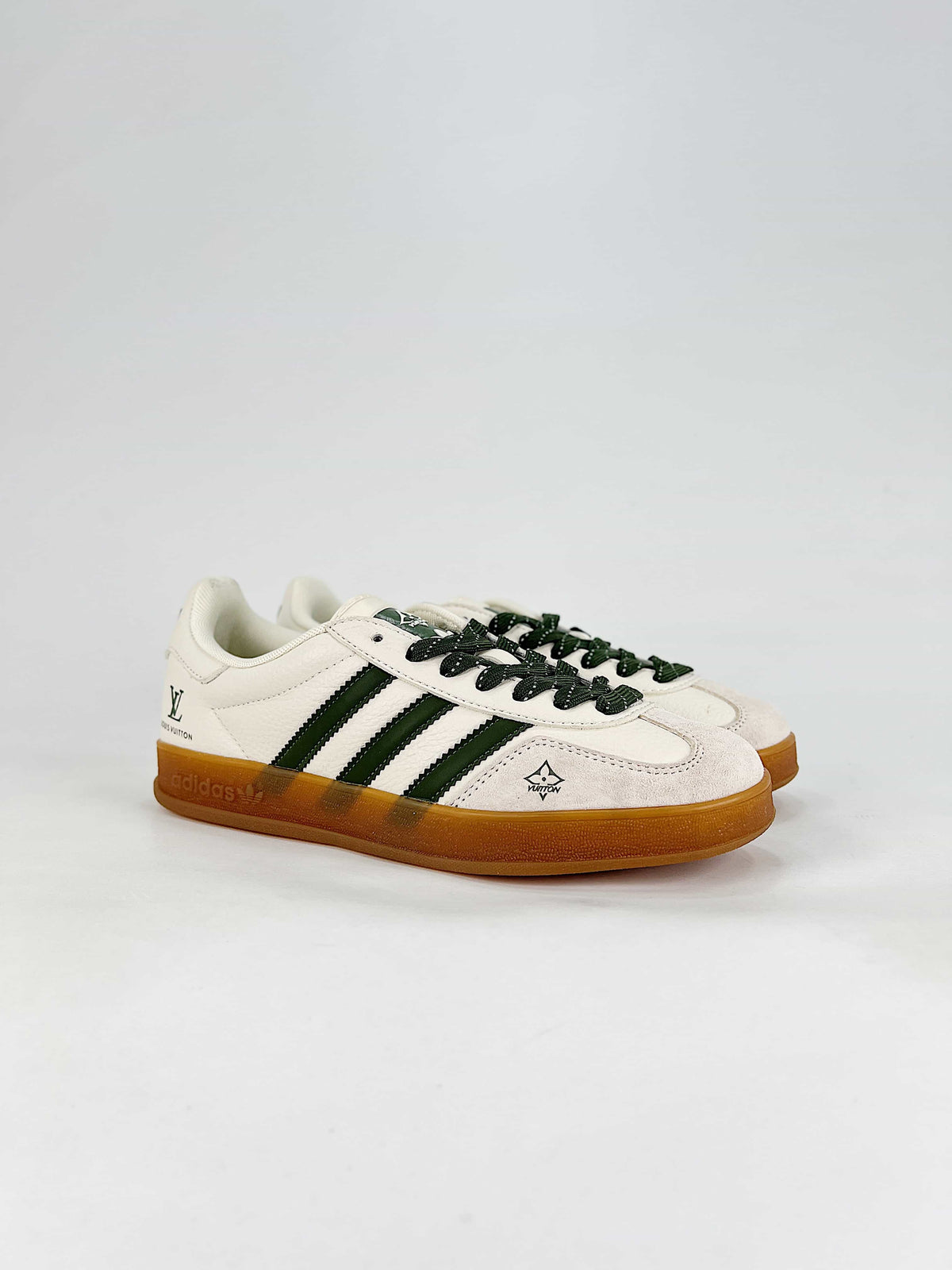 Adidas Gazelle Indoor x Louis Vuitton "Off White Dark Green Gum"-Classic sneakers，Adidas Women's Shoe Sale / Men's Shoe Sale