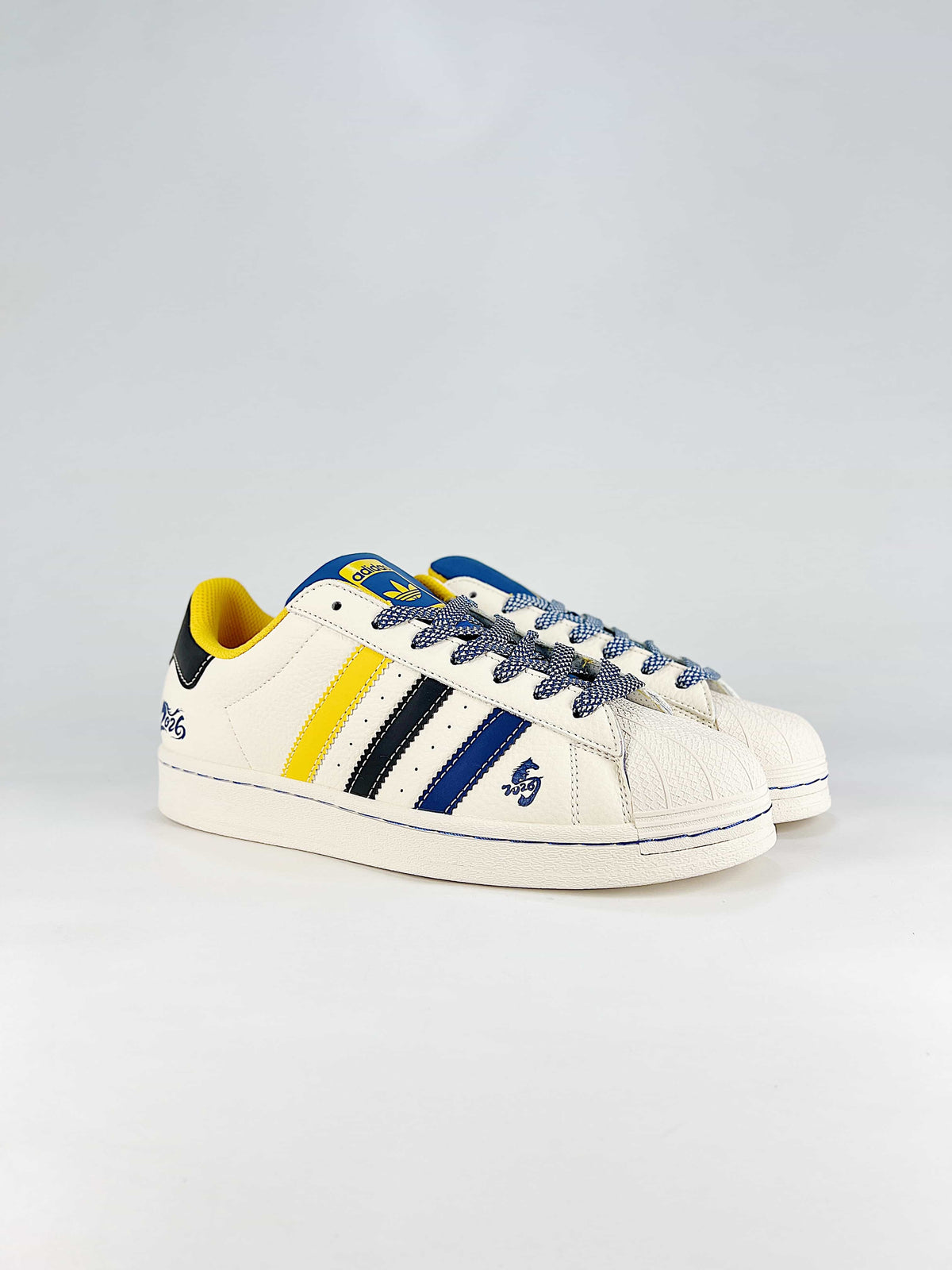 Adidas Originals Superstar Year of the Horse "Off White Yellow Blue Black"-Adidas Women's Shoe Sale / Men's Shoe Sale