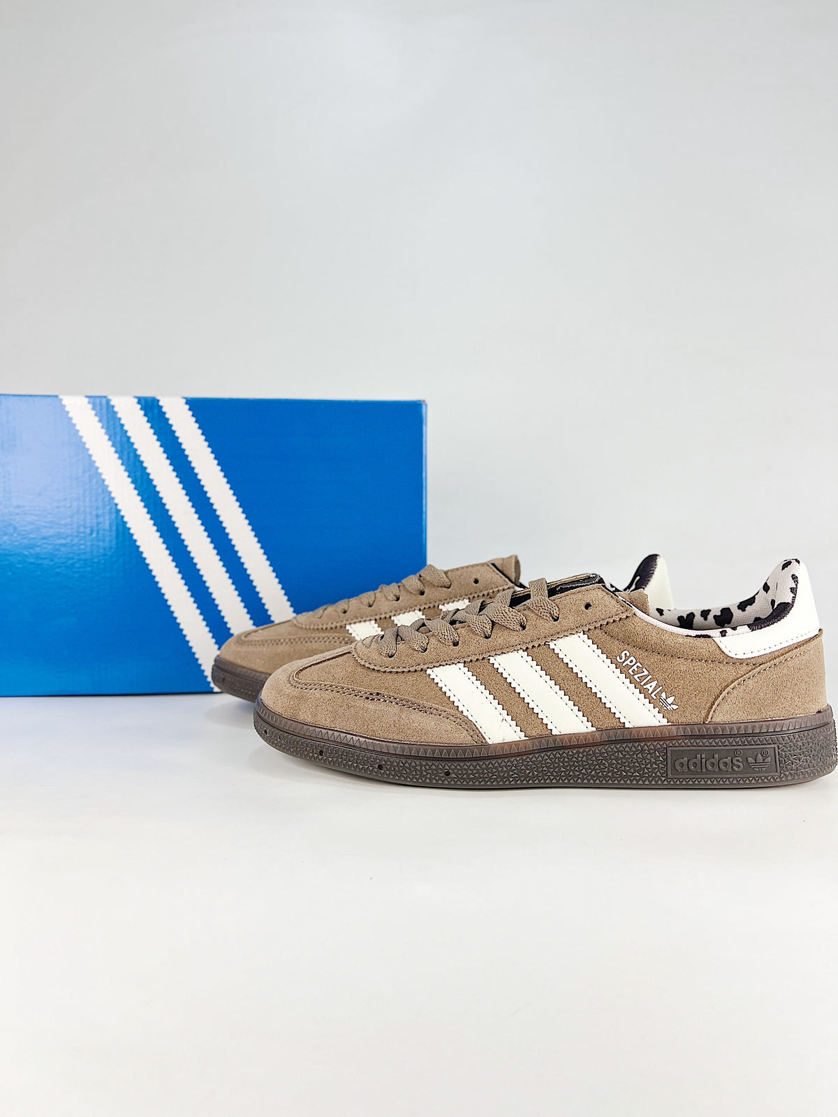 Adidas Handball Spezial "Brown White Cow Print" Sneakers-Adidas Women's Shoe Sale / Men's Shoe Sale