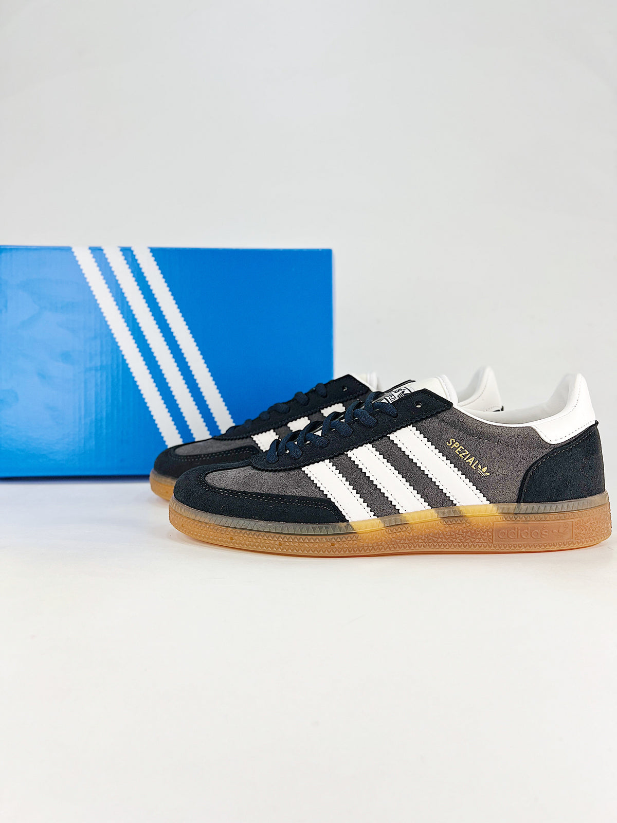 Adidas Handball Spezial Suede Sneakers "Dark Grey Black White"-Adidas Women's Shoe Sale / Men's Shoe Sale