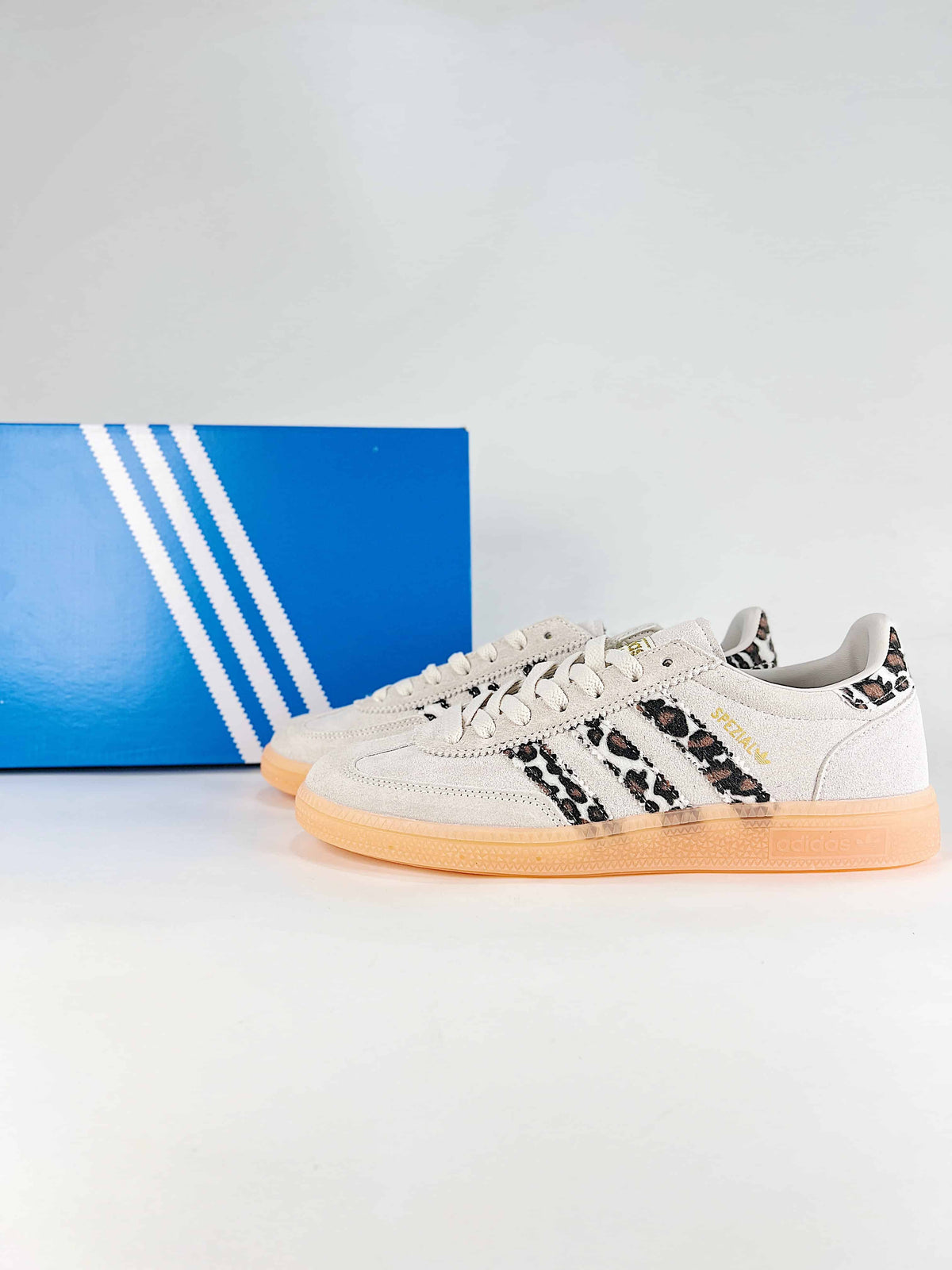 Adidas Handball Spezial "Off White Leopard Gum" Sneakers-Adidas Women's Shoe Sale / Men's Shoe Sale