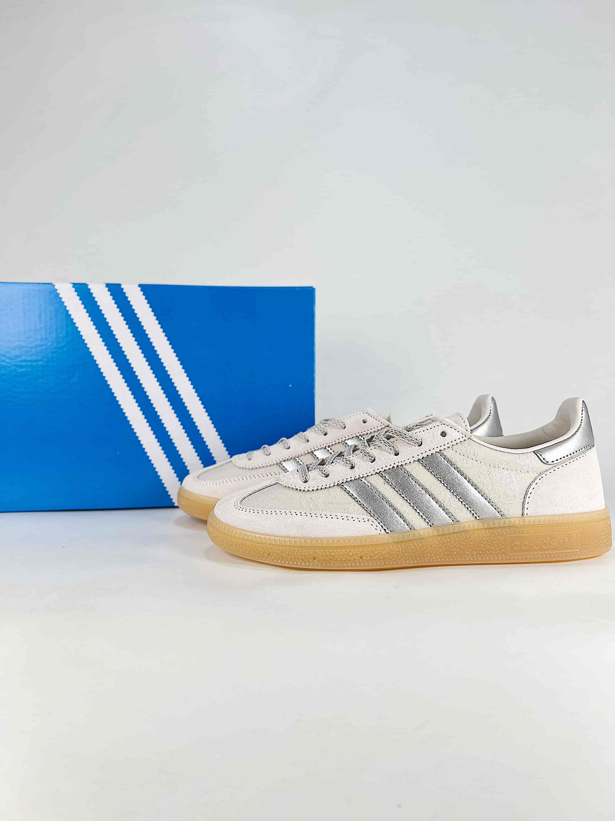 Adidas Handball Spezial "Cream White Silver Gum" Sneakers-Adidas Women's Shoe Sale / Men's Shoe Sale