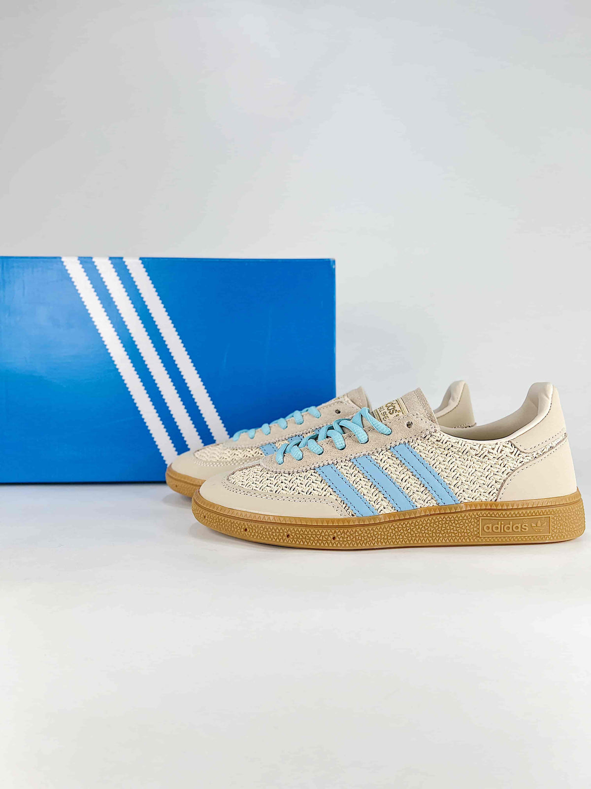 Adidas Originals Handball Spezial "Beige Light Blue Gum" Sneakers-Adidas Women's Shoe Sale / Men's Shoe Sale